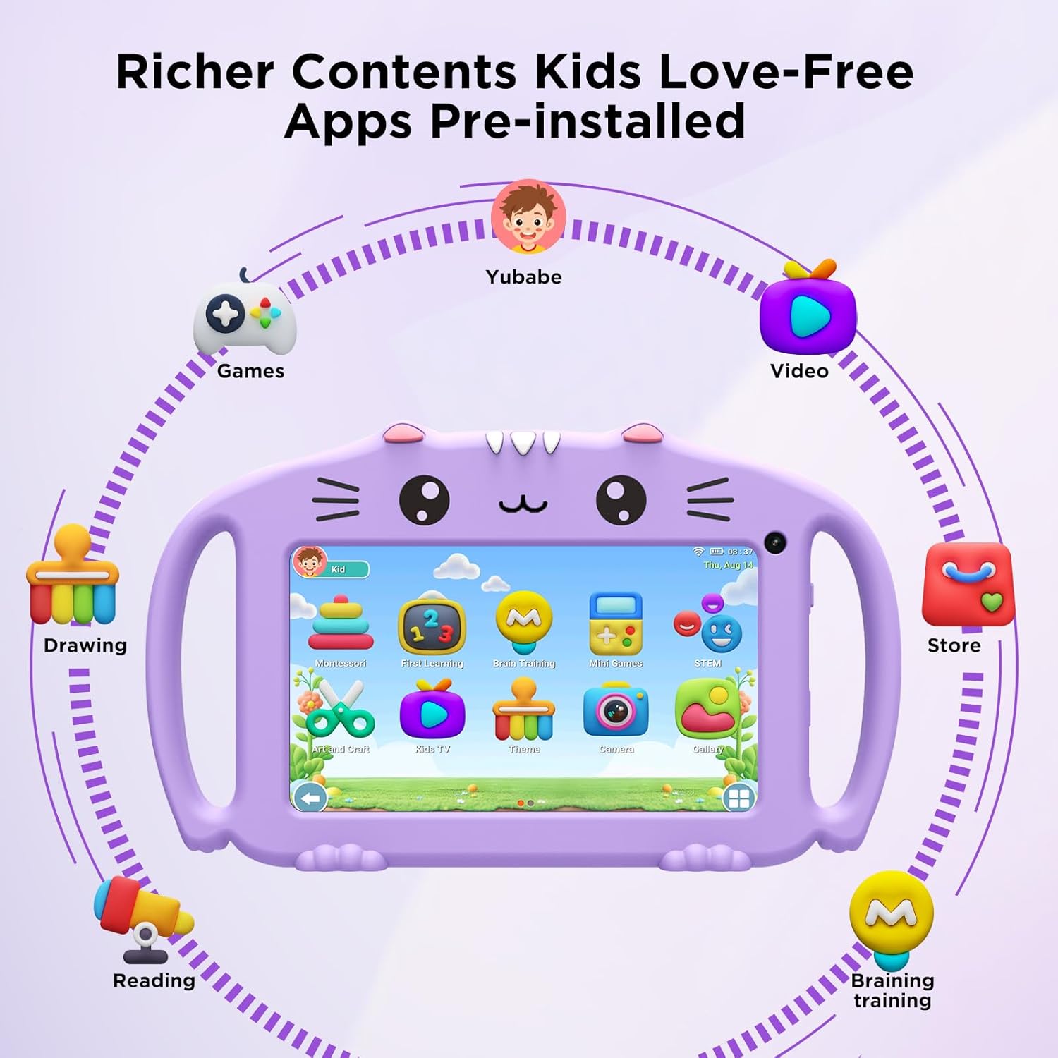 Tablet Bambini 7 Pollici Android con WiFi e Bluetooth - immagine 2