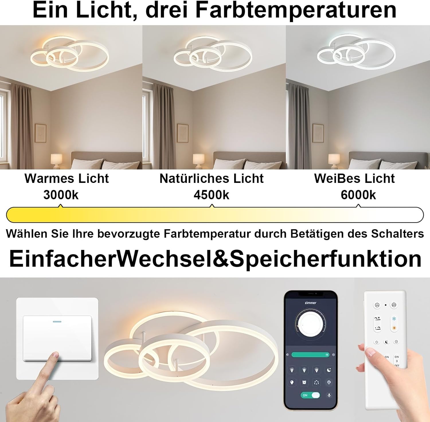 Lampada da Soffitto a LED Dimmerabile 48W 4800lm - immagine 2