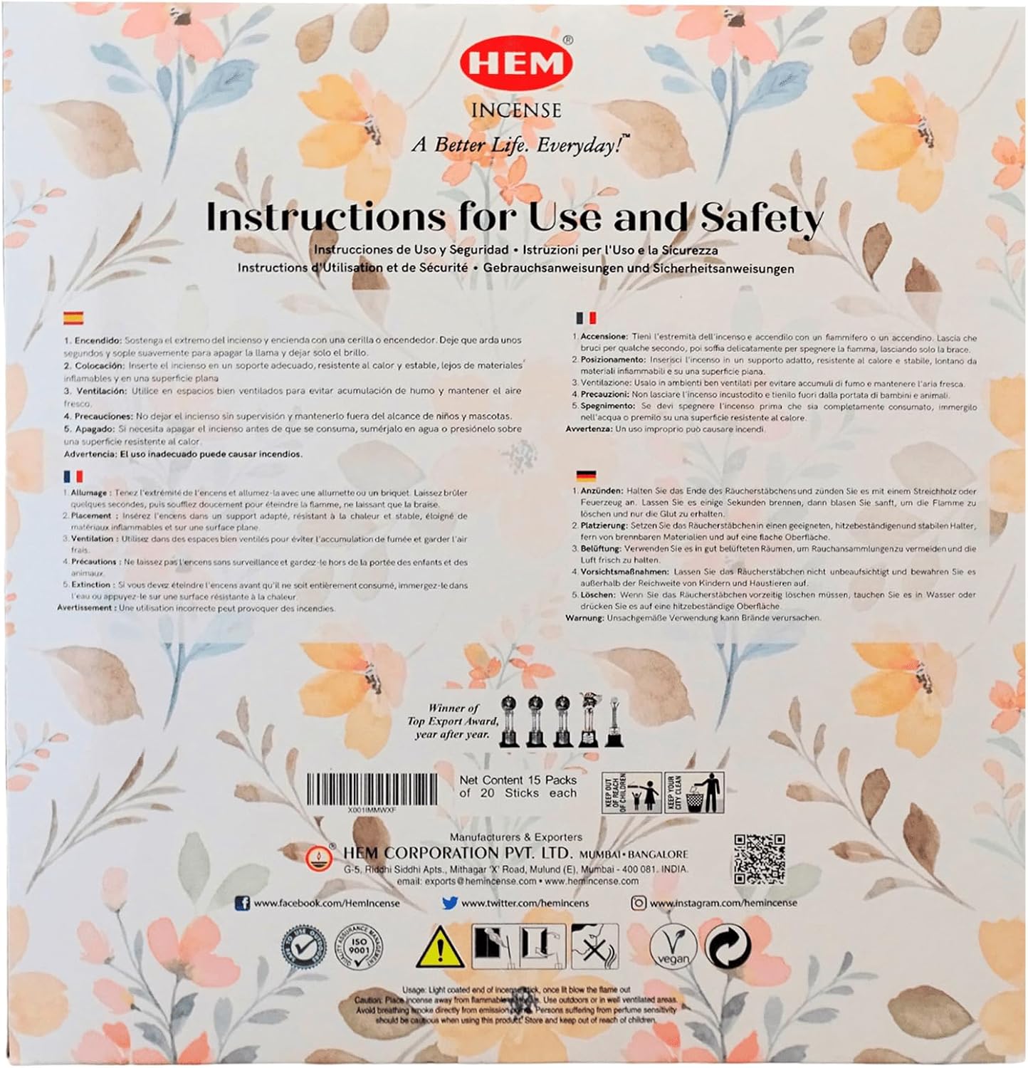 Hem - Confezione Incensi Assortiti 300 Bastoncini - immagine 3