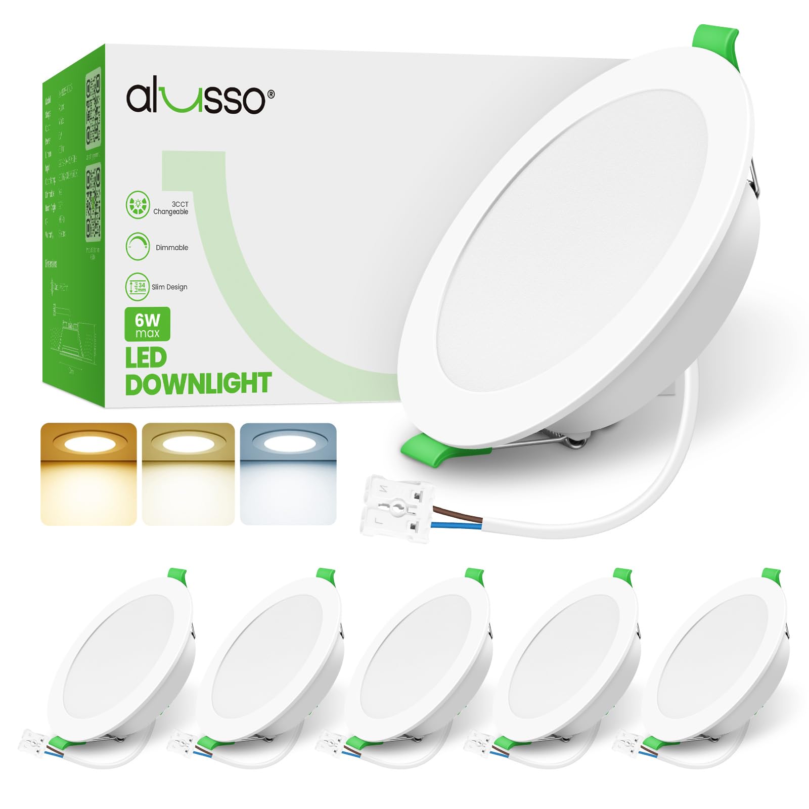 Alusso Faretto LED da Incasso Dimmerabile IP65 6W