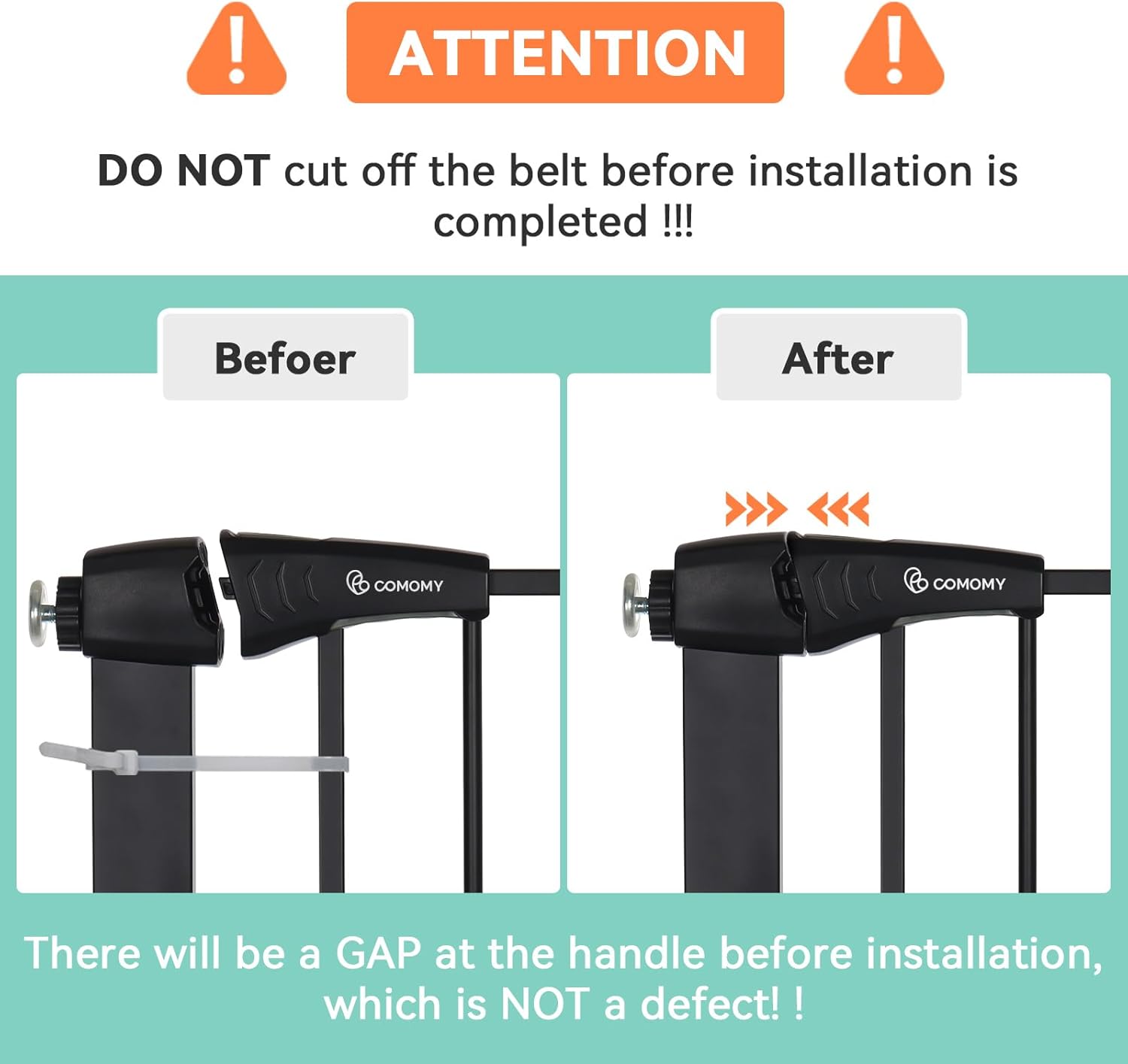 Comomy Cancello per Cani e Bambini 75-103cm, Nero - immagine 5