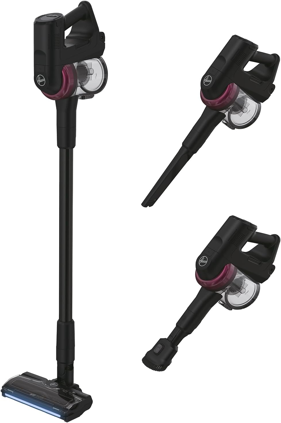 Hoover HF410H Aspirapolvere Senza Fili, Nero/Magenta