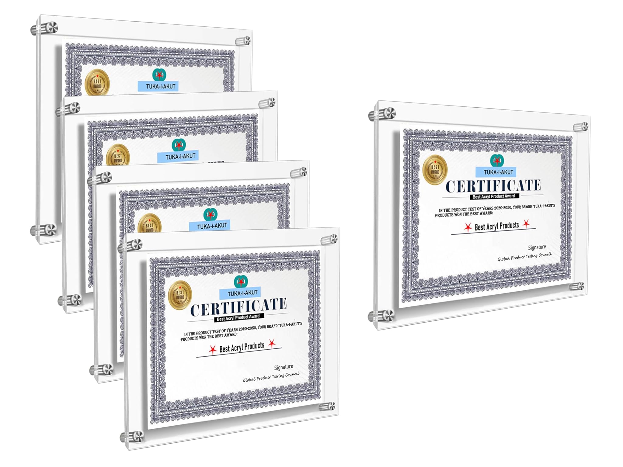 Tuka-i-akut 5X Cornice Display da Parete A4 in Acrilico