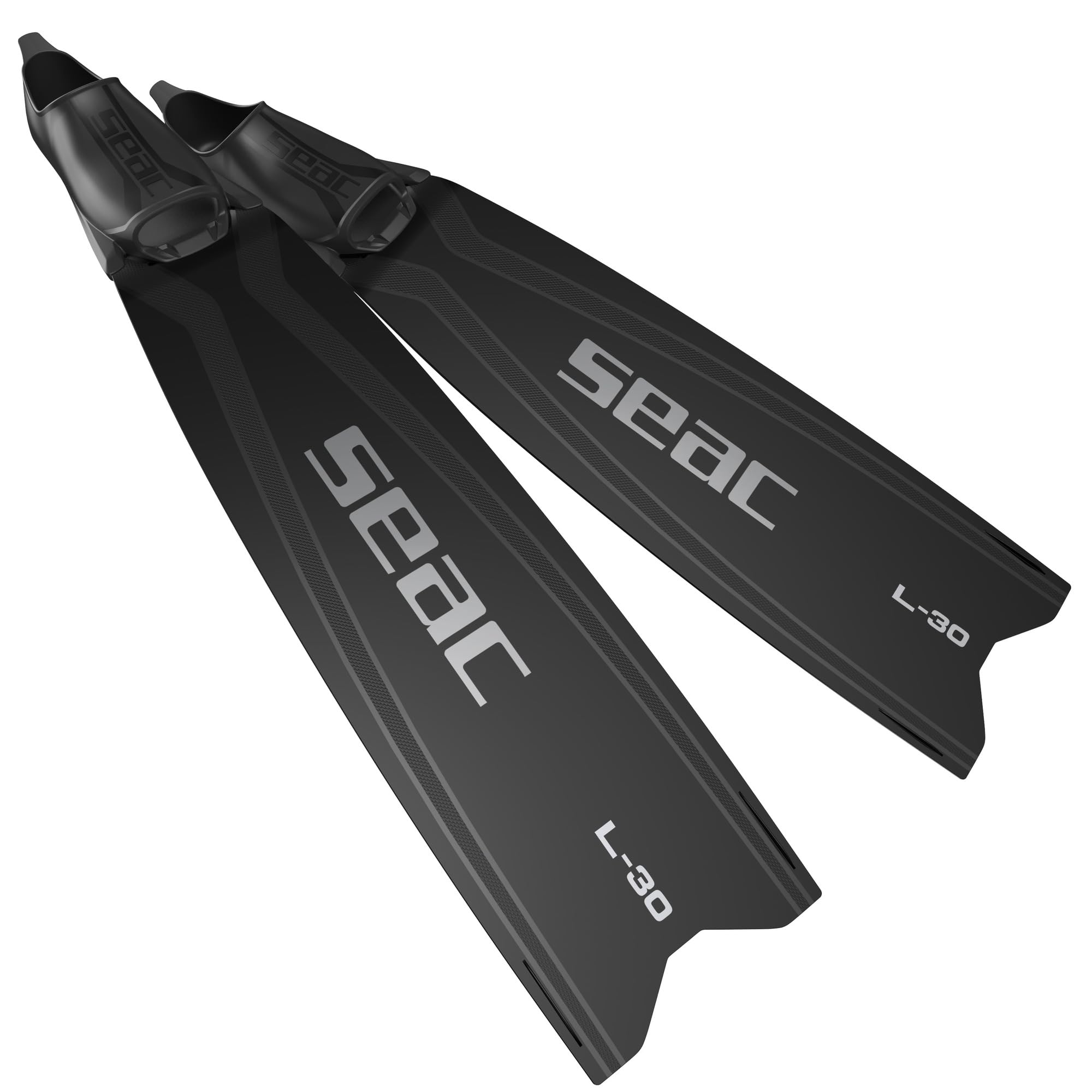 SEAC L-30 Pinne da Apnea e Pesca Subacquea – Pinne Lunghe con Pala in Tecnopolimero Reattivo, Scarpetta Morbida Senza Longheroni, Angolo Inclinato 30° - Ideali anche per Immersioni con Bombole