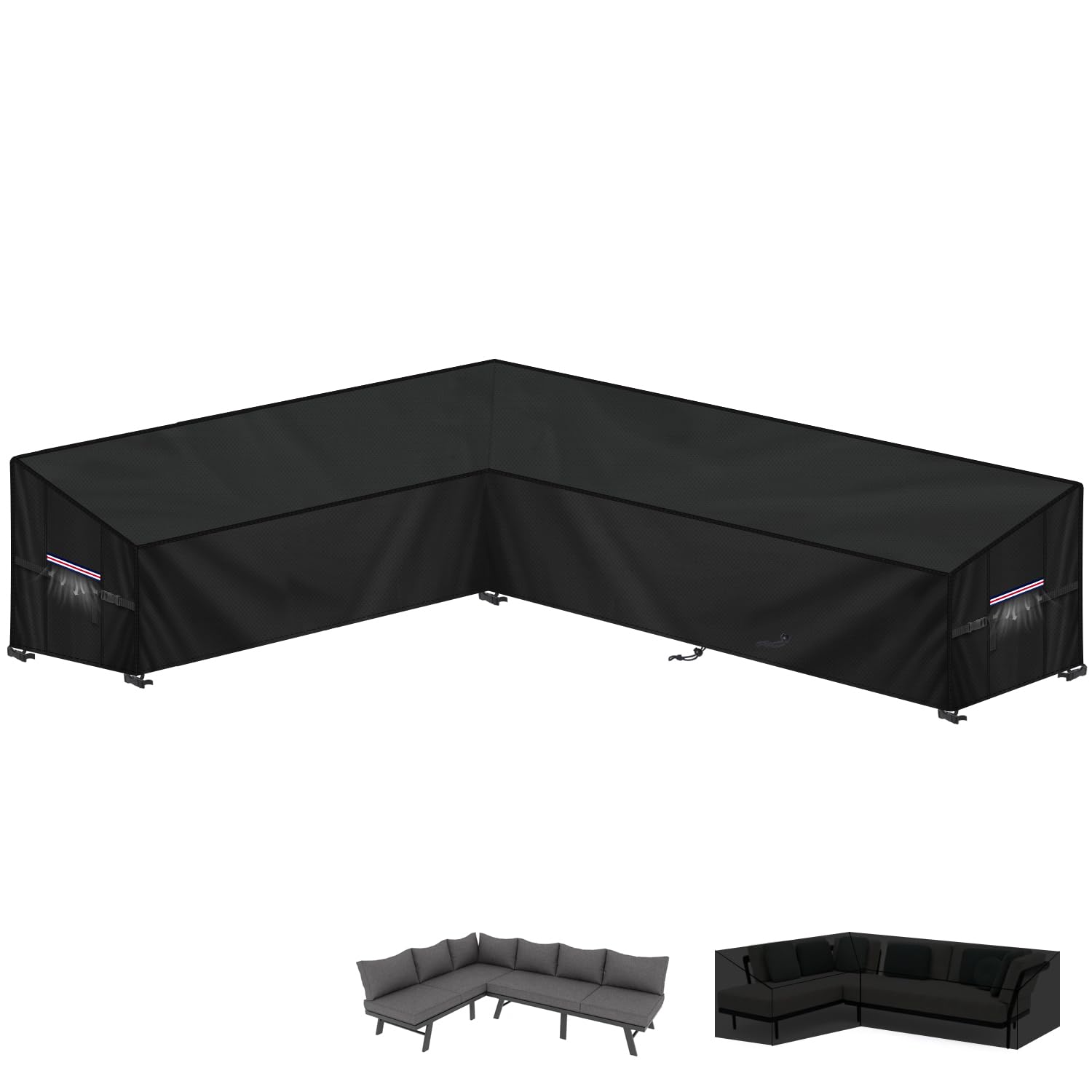 Lamuni Copertura Divano Angolare Giardino a L 420D Oxford