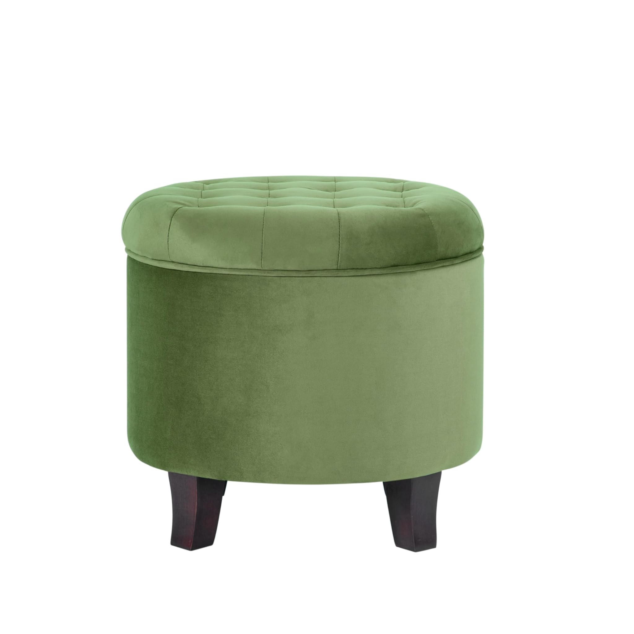 HomePop Kinfine USA Ottoman Kinfine Round Tufted Storage Velvet