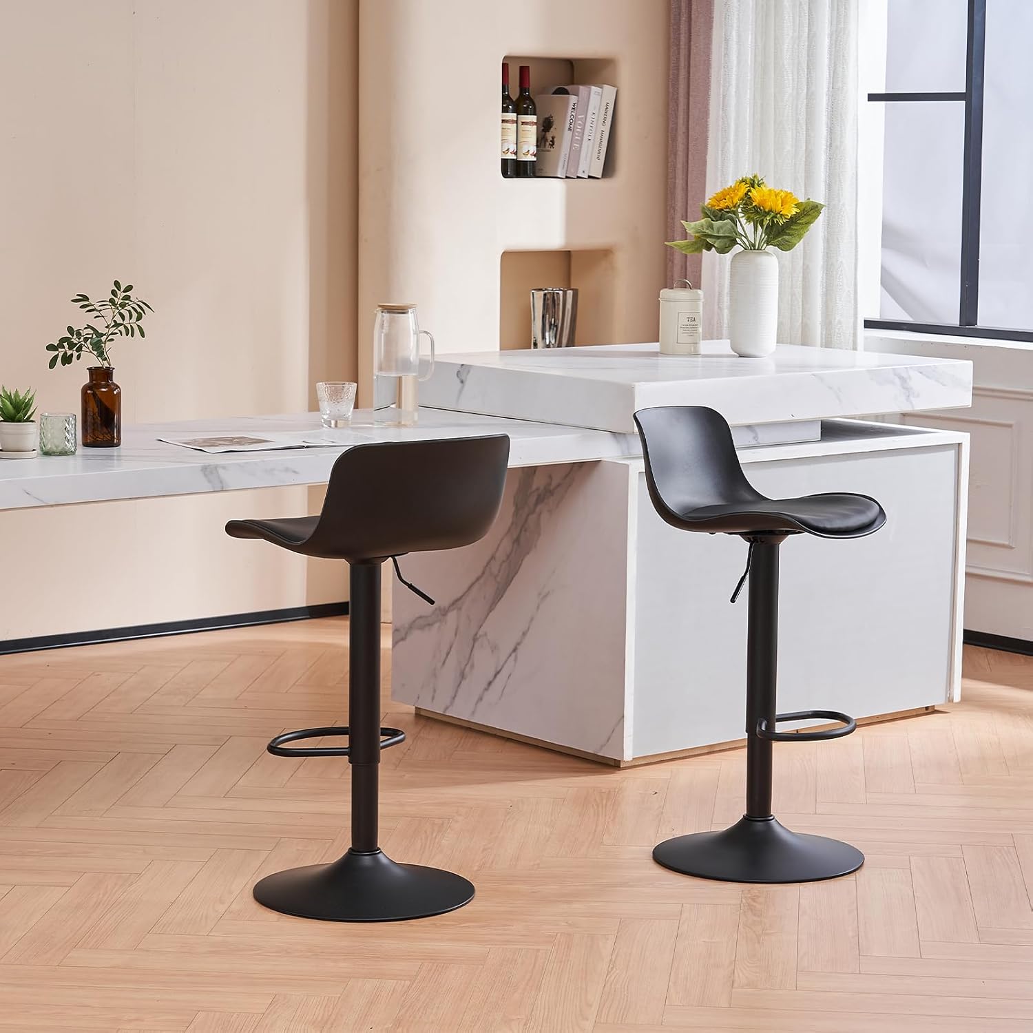 Younike Sgabelli da Bar Set 2, Neri - immagine 2