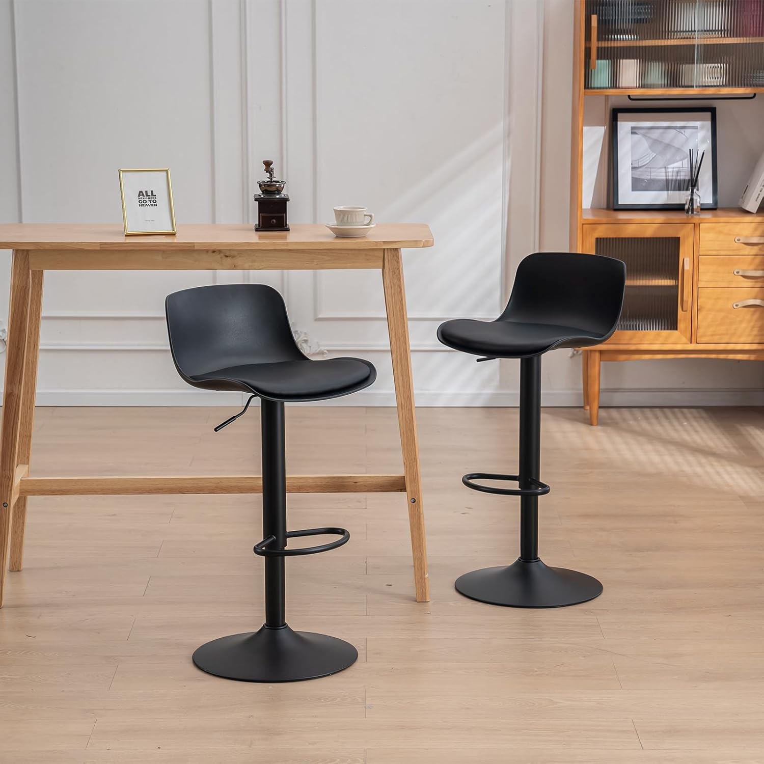 Younike Sgabelli da Bar Set 2, Neri - immagine 5