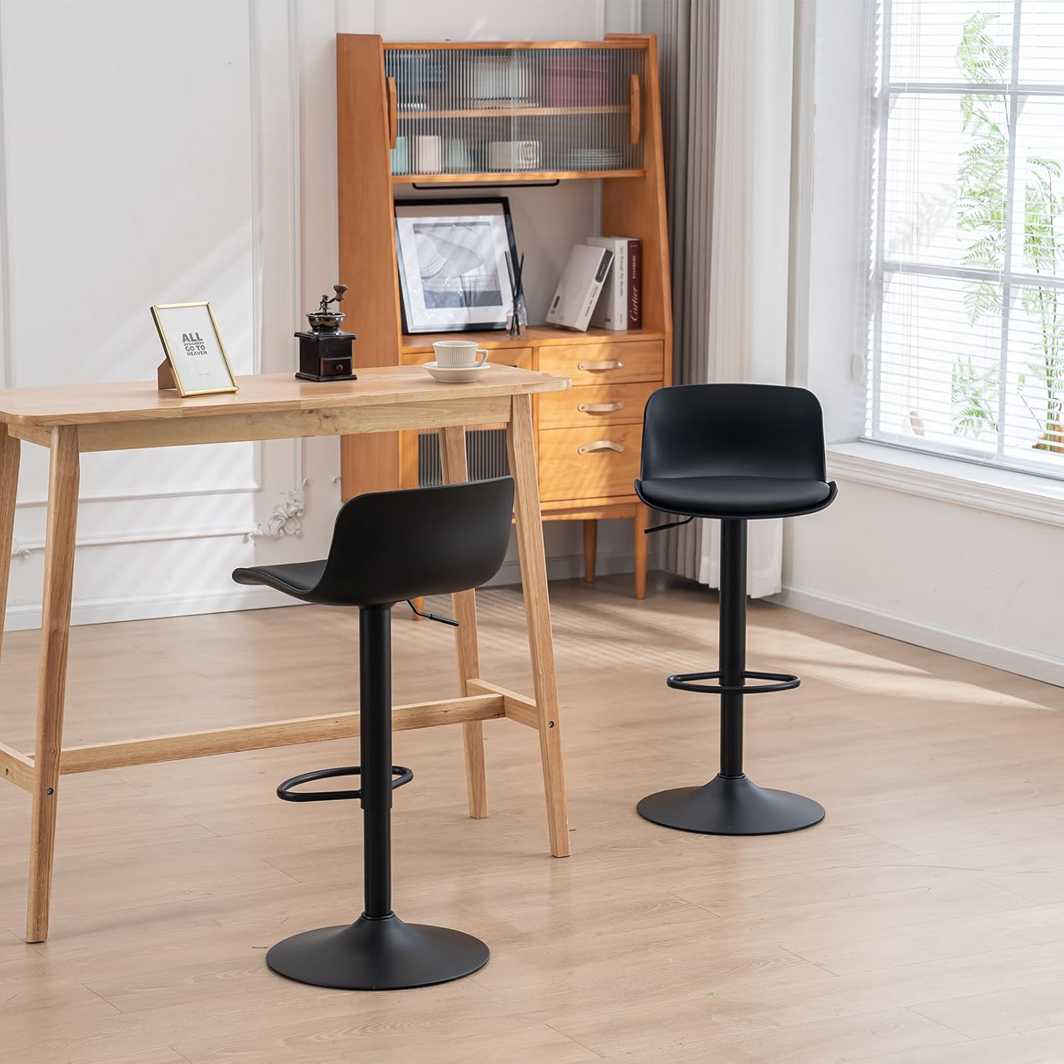 Younike Sgabelli da Bar Set 2, Neri - immagine 6