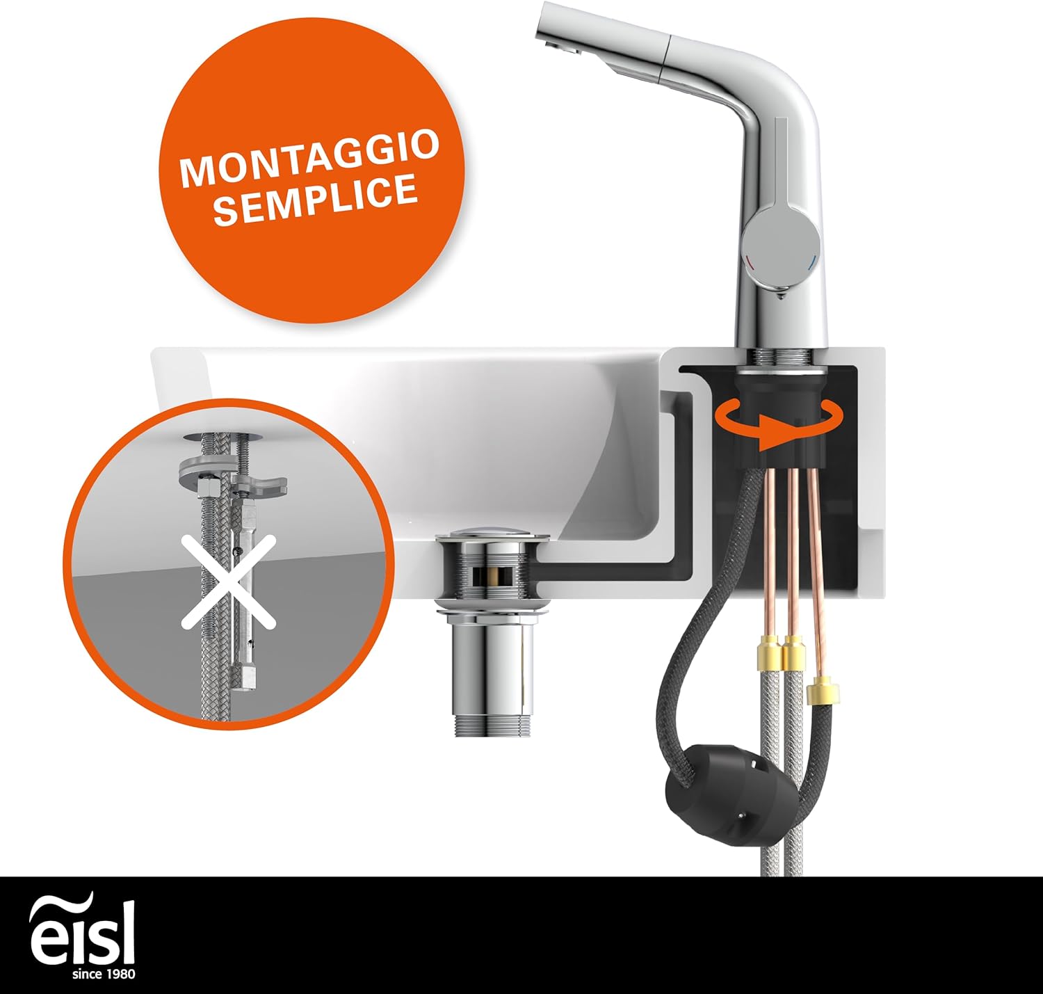 Eisl COOL NI075COCR - Rubinetto Bagno Lavabo Cromo - immagine 4