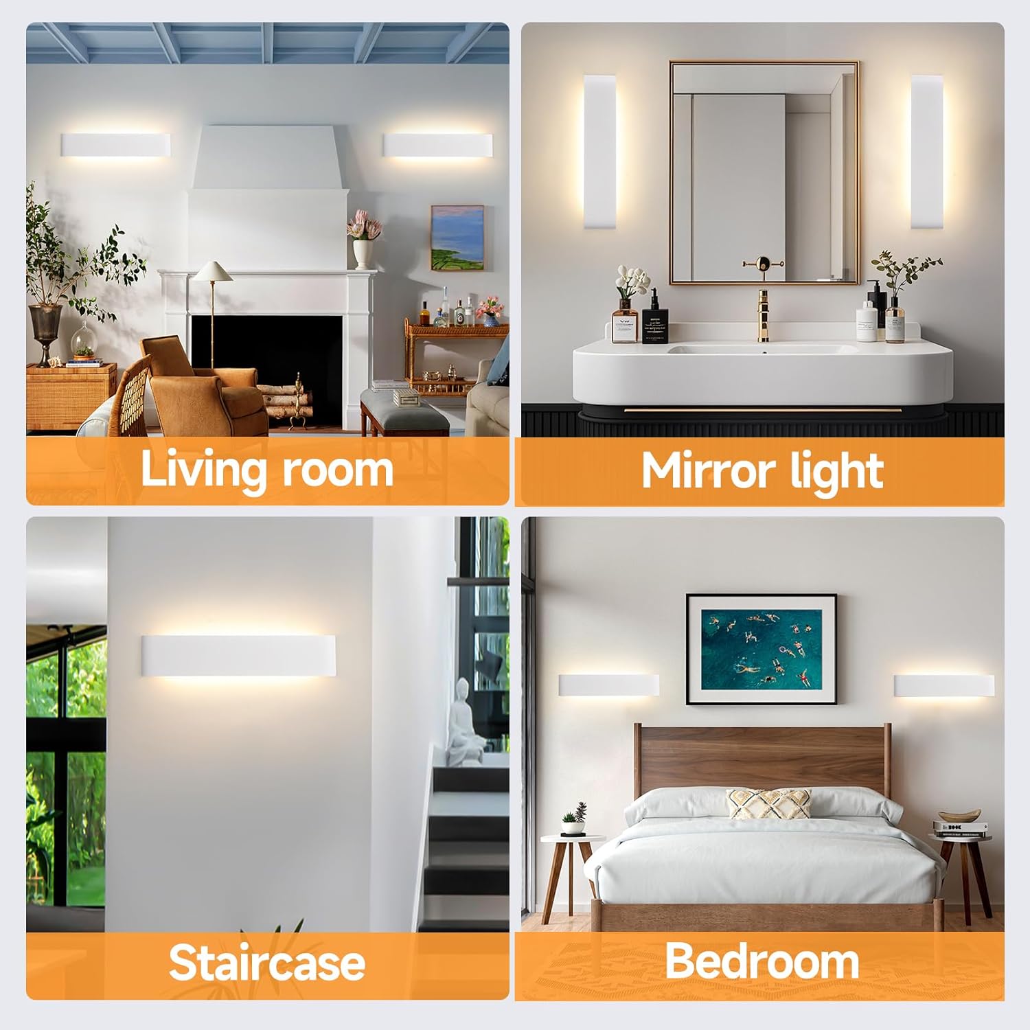 Fupe Applique da Parete Interno LED Dimmerabile 24W (2 Pezzi) - immagine 9