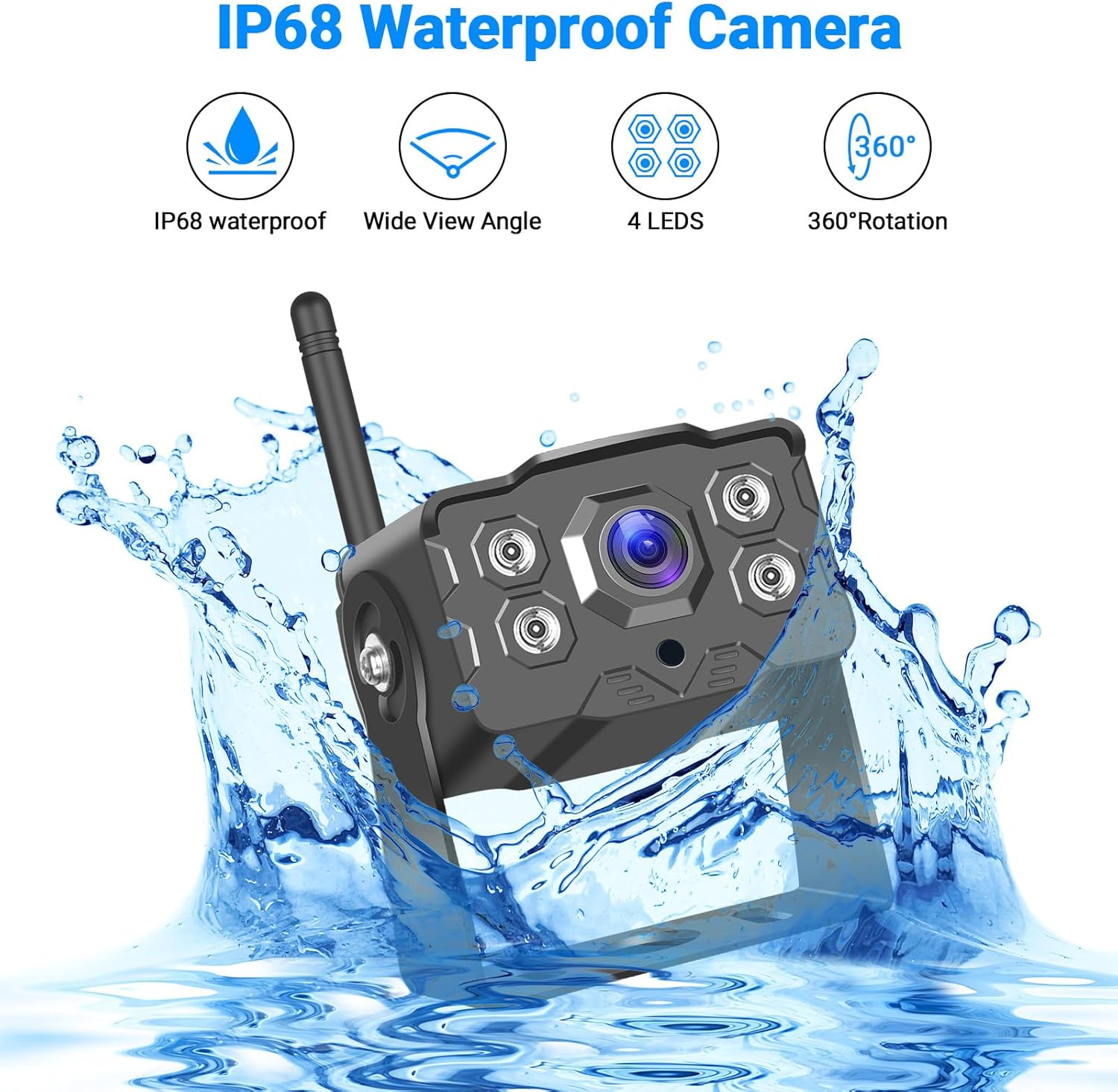 Hikity Kit Retromarcia Auto Wireless HD 1080P con Telecamera IP68 - immagine 3