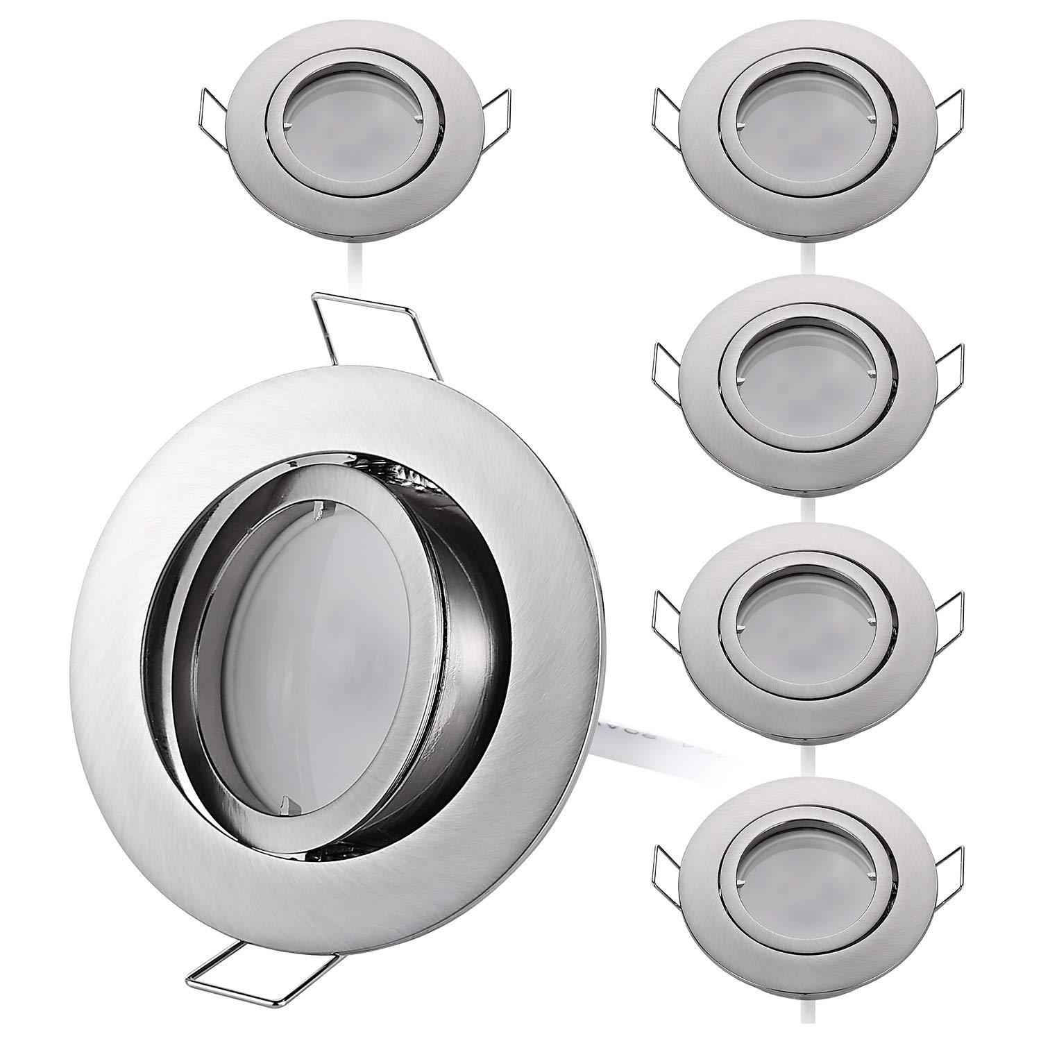 Hcfei 6x Faretti LED da Incasso Orientabili 5W 3000K