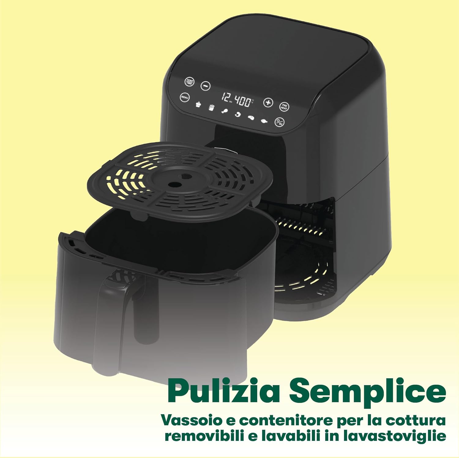 BELLA Friggitrice ad Aria Digitale 6 Litri, Nera - immagine 3