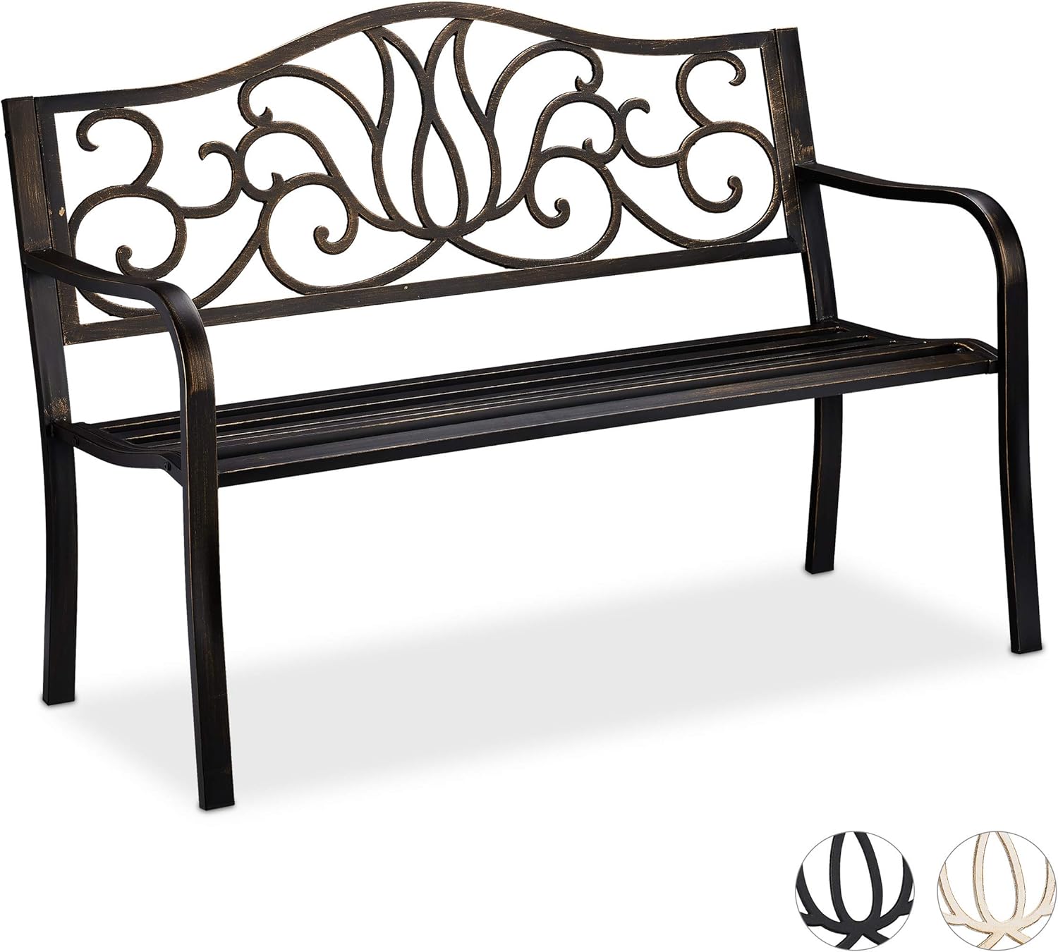 Relaxdays Panchina da Giardino 2 Posti Stile Antico