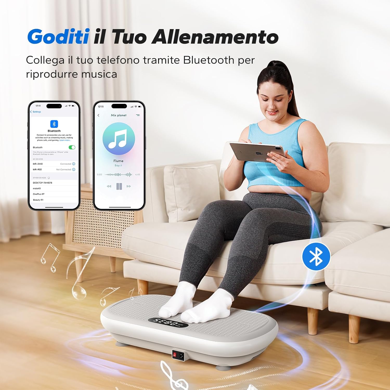 Merach Pedana Vibrante Dimagrante Potente, Grigio - immagine 5