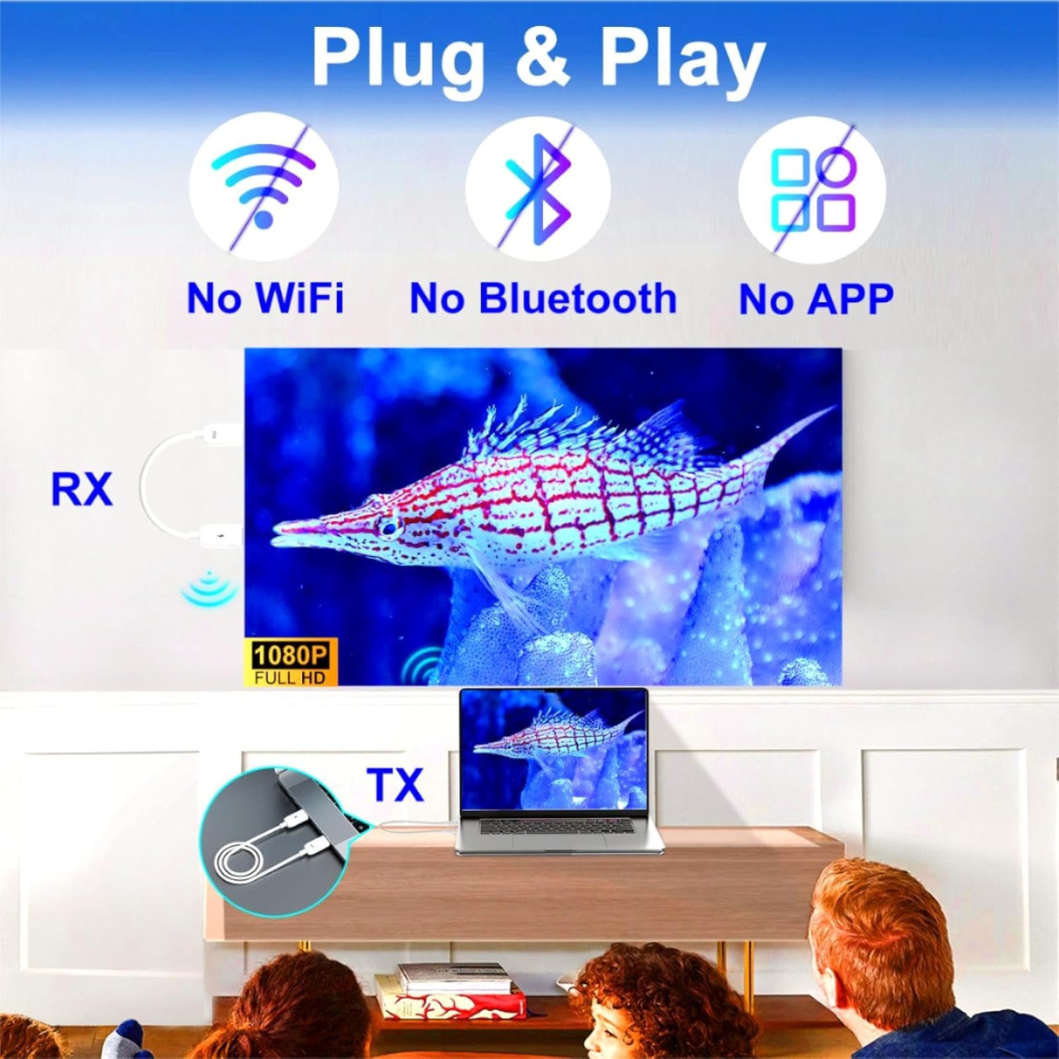 HDMI Wireless Trasmettitore e Ricevitore 4K, Bianco - immagine 2