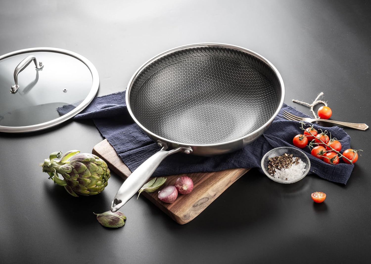 Intignis® Wok 30 cm con Coperchio, Antigraffio - immagine 3