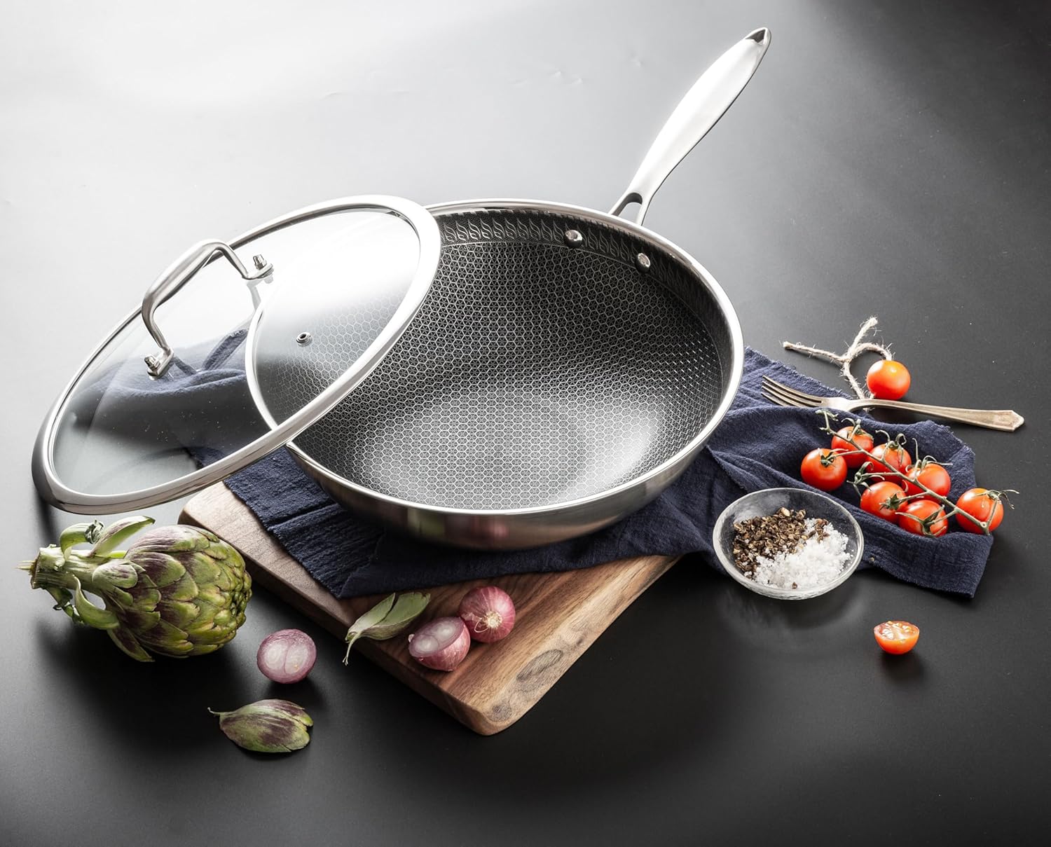 Intignis® Wok 30 cm con Coperchio, Antigraffio - immagine 4