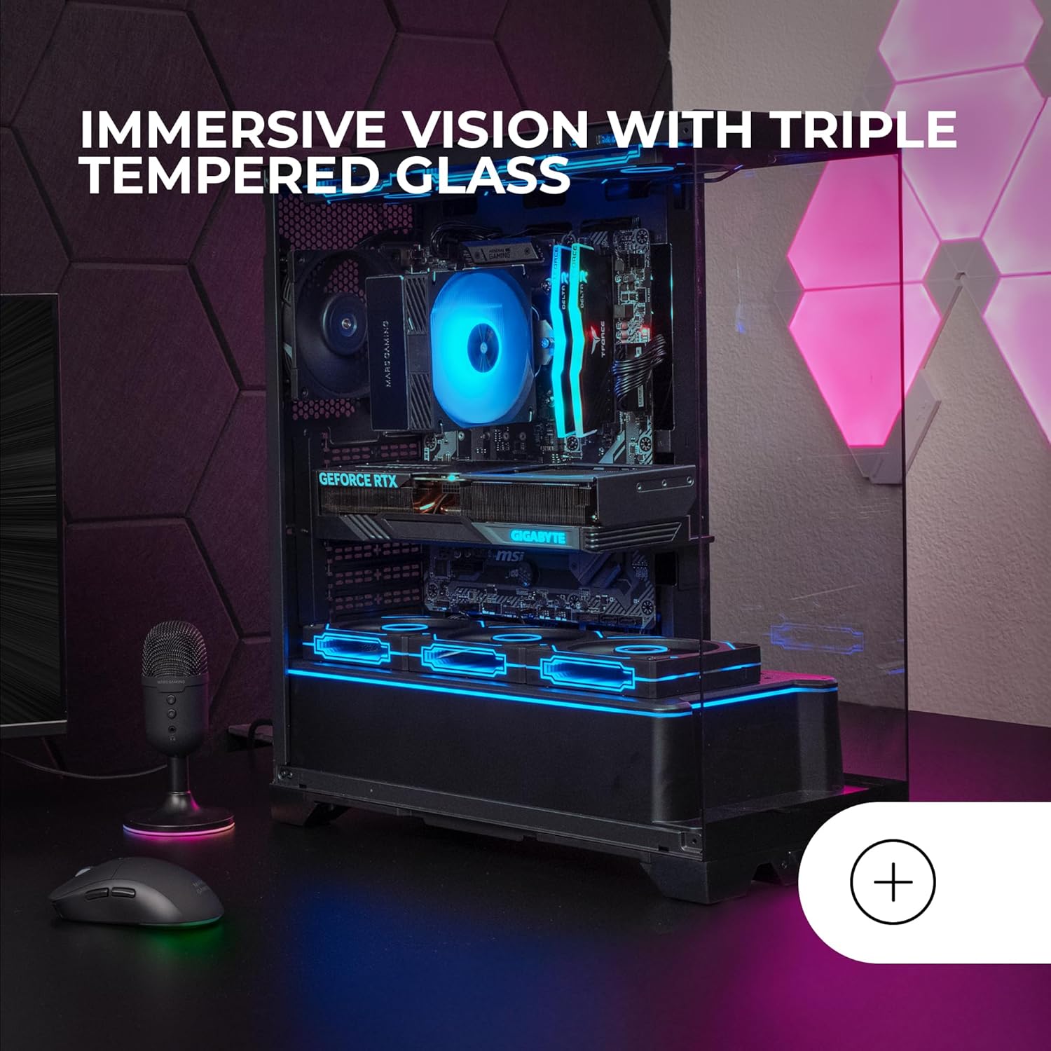 Mars Gaming MC-PRISMA - Case Gaming ATX, Nero - immagine 2