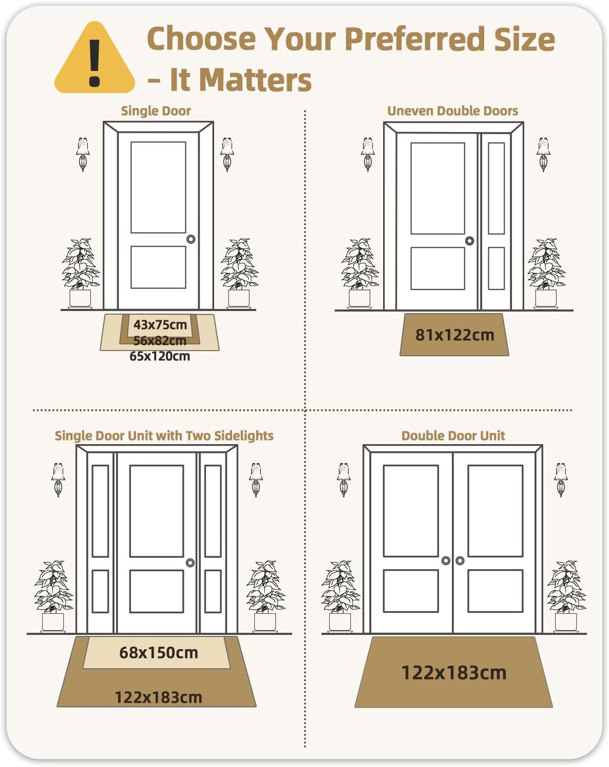Color&geometry Zerbino Ingresso Casa 65x120cm, Marrone - immagine 2