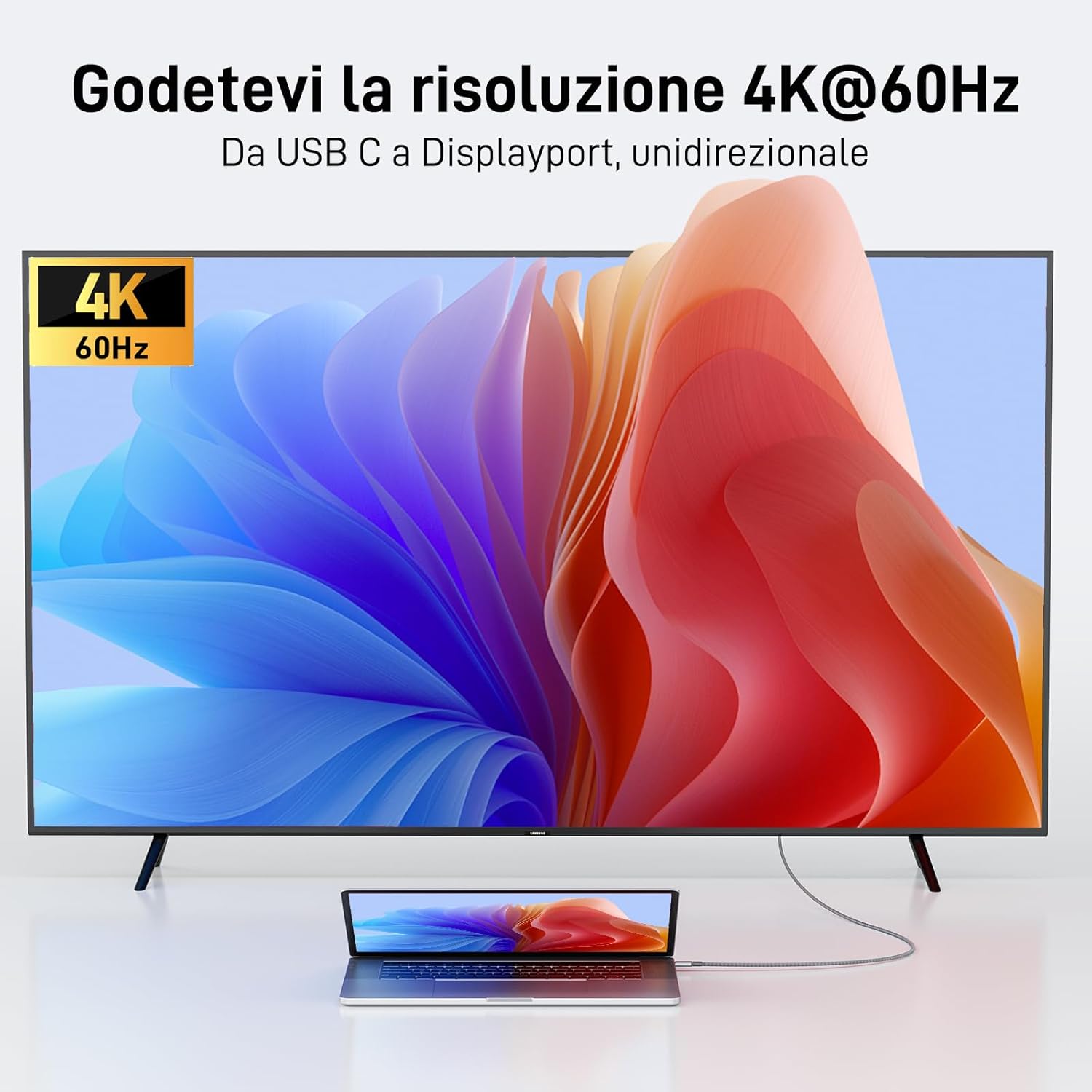 Acer Cavo USB C a DisplayPort 4K@60Hz 2M - immagine 2