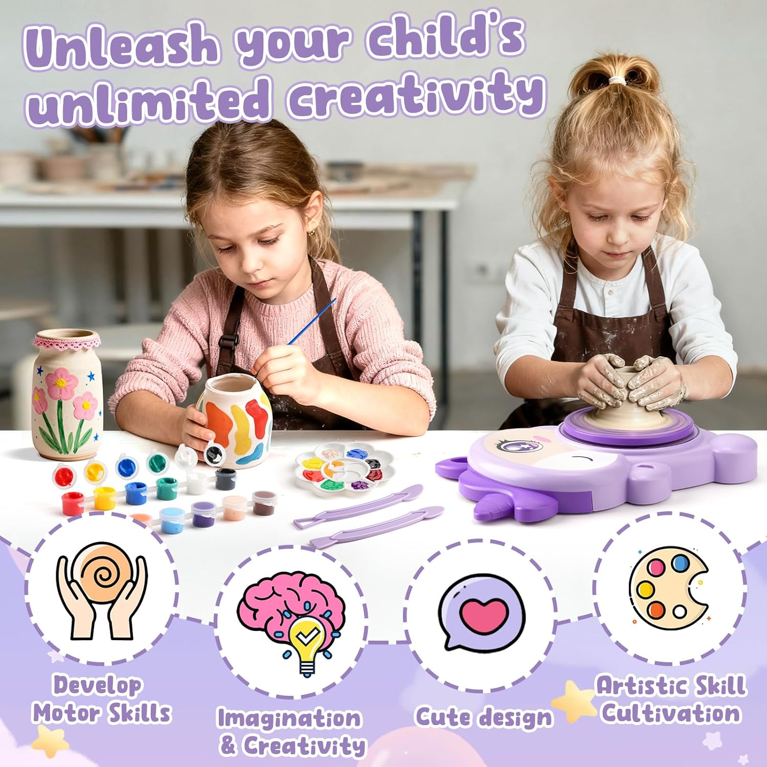 Tornio per Ceramica per Bambini - Kit Completo - immagine 2