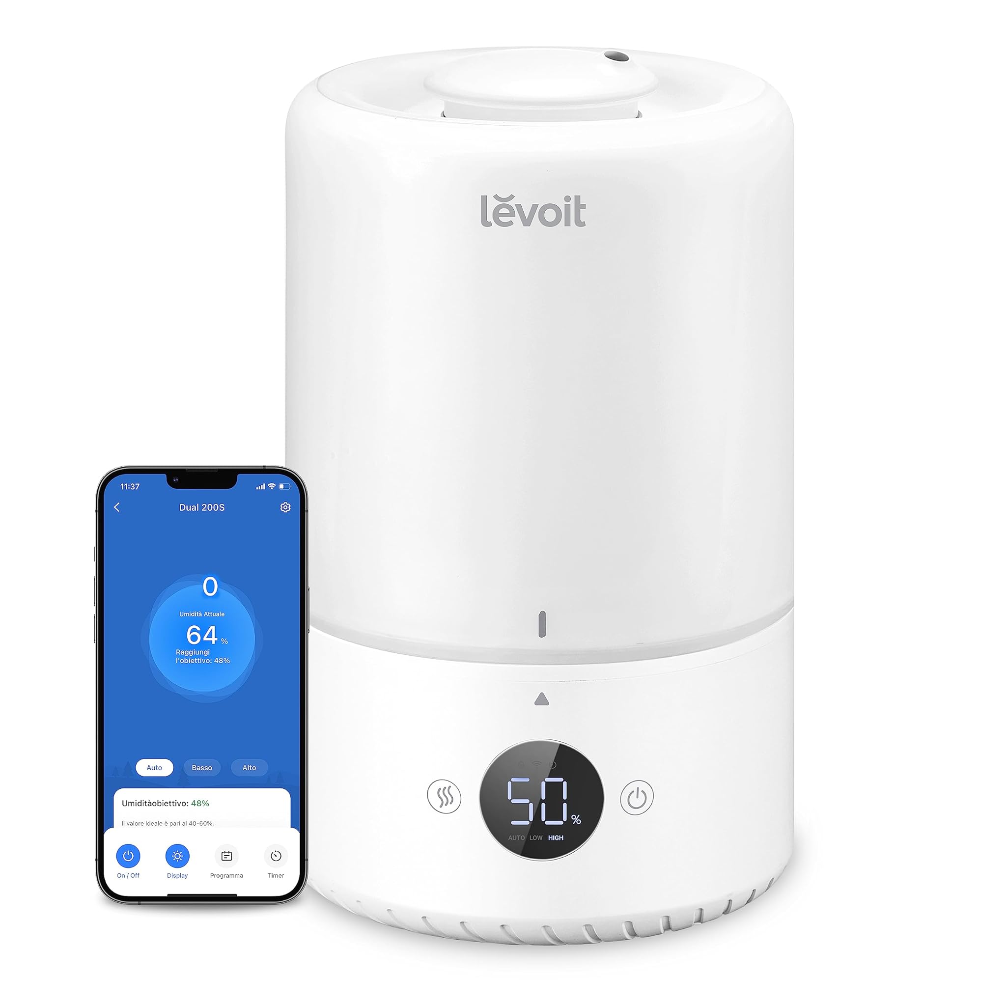 Levoit Umidificatore Ambiente Smart Top-Fill Dual 200S 3L