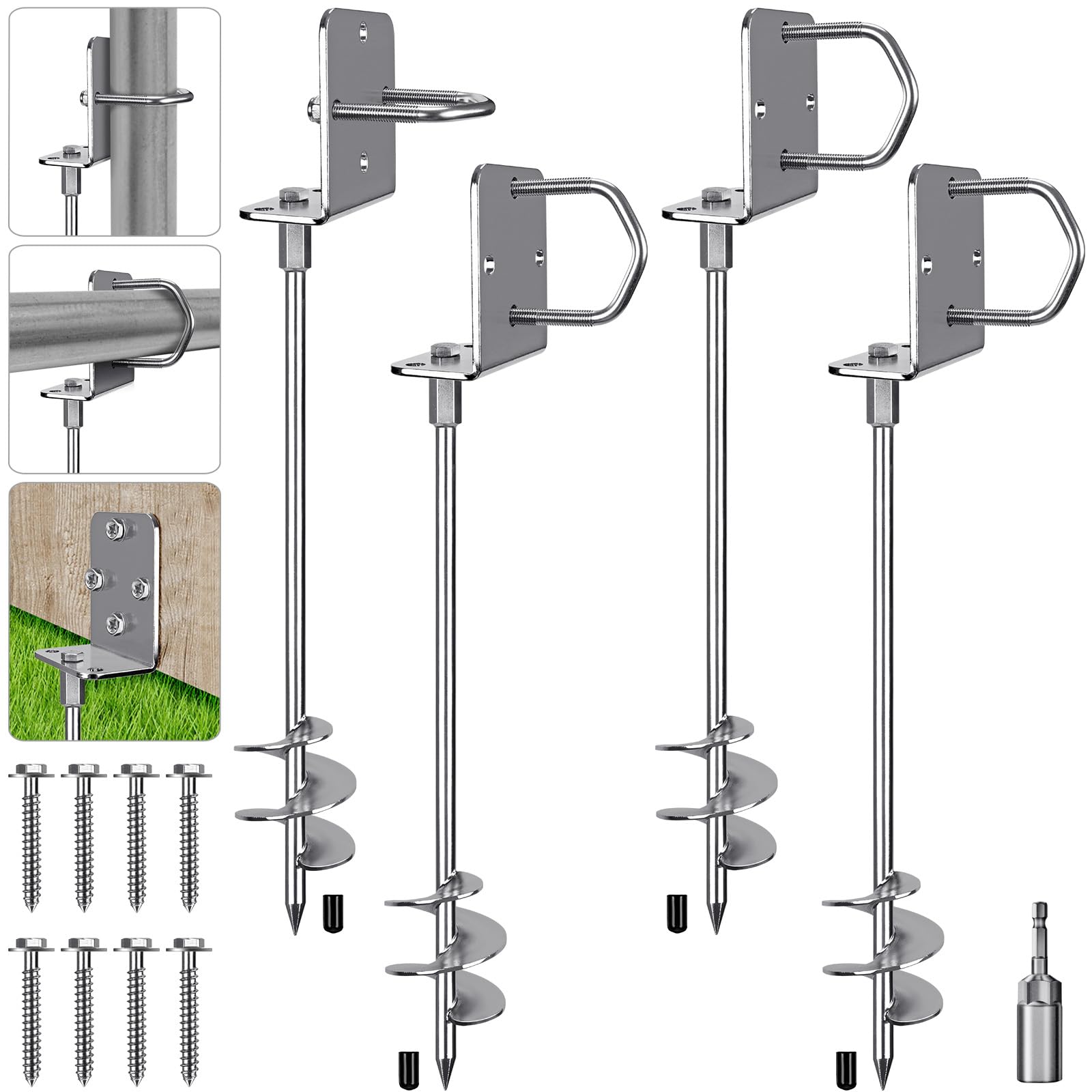 Lifeswell Kit Ancoraggi a Spirale 76cm (Set da 4)