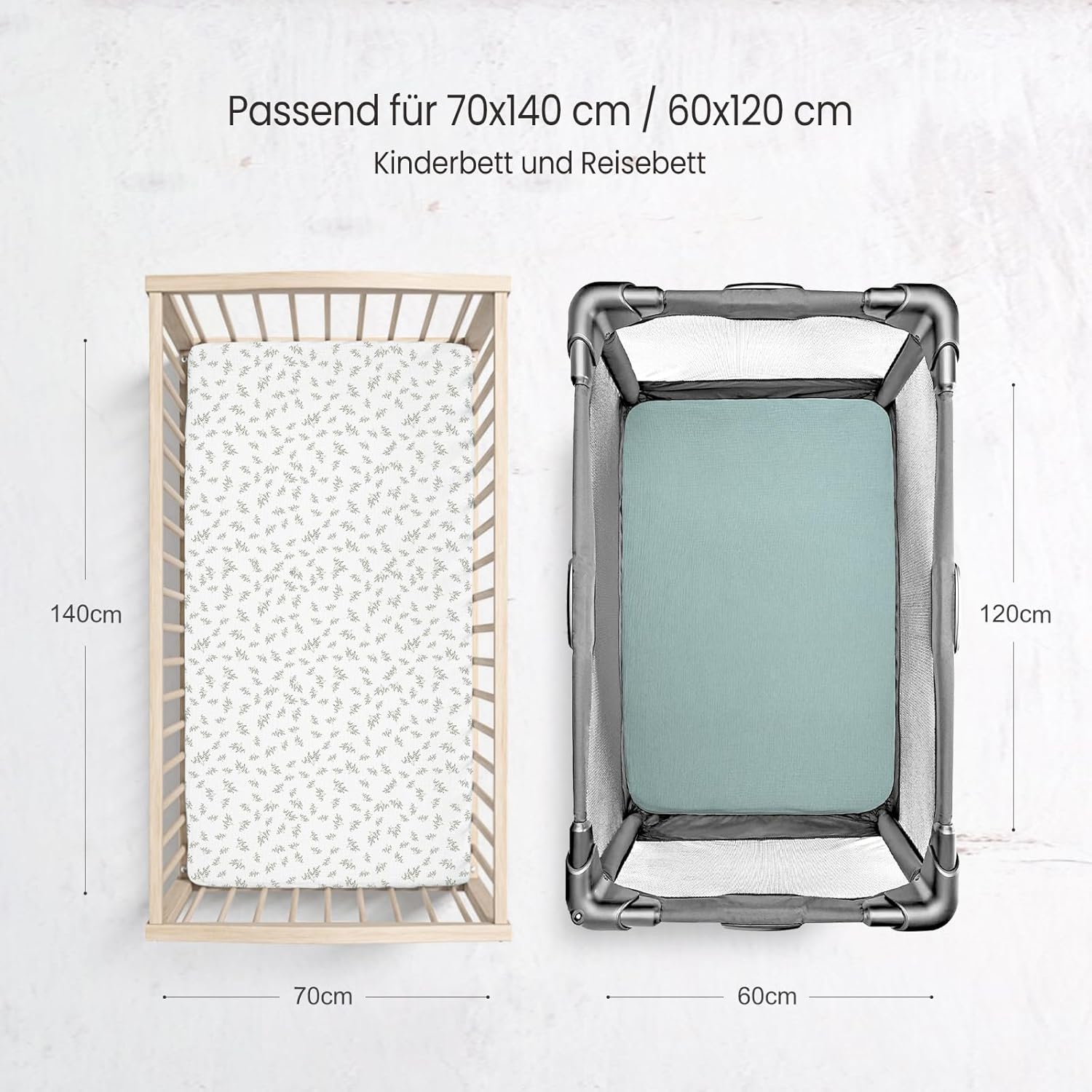 Set 2 Lenzuola con Angoli in Mussola di Cotone - Albero Verde - immagine 2