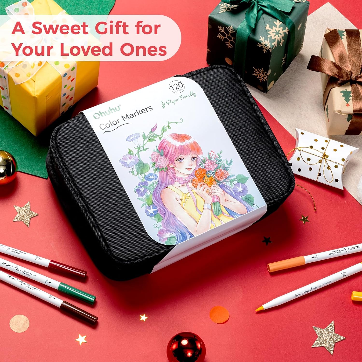 Ohuhu 120 Pennarelli a Base d'Acqua Doppia Punta - immagine 6