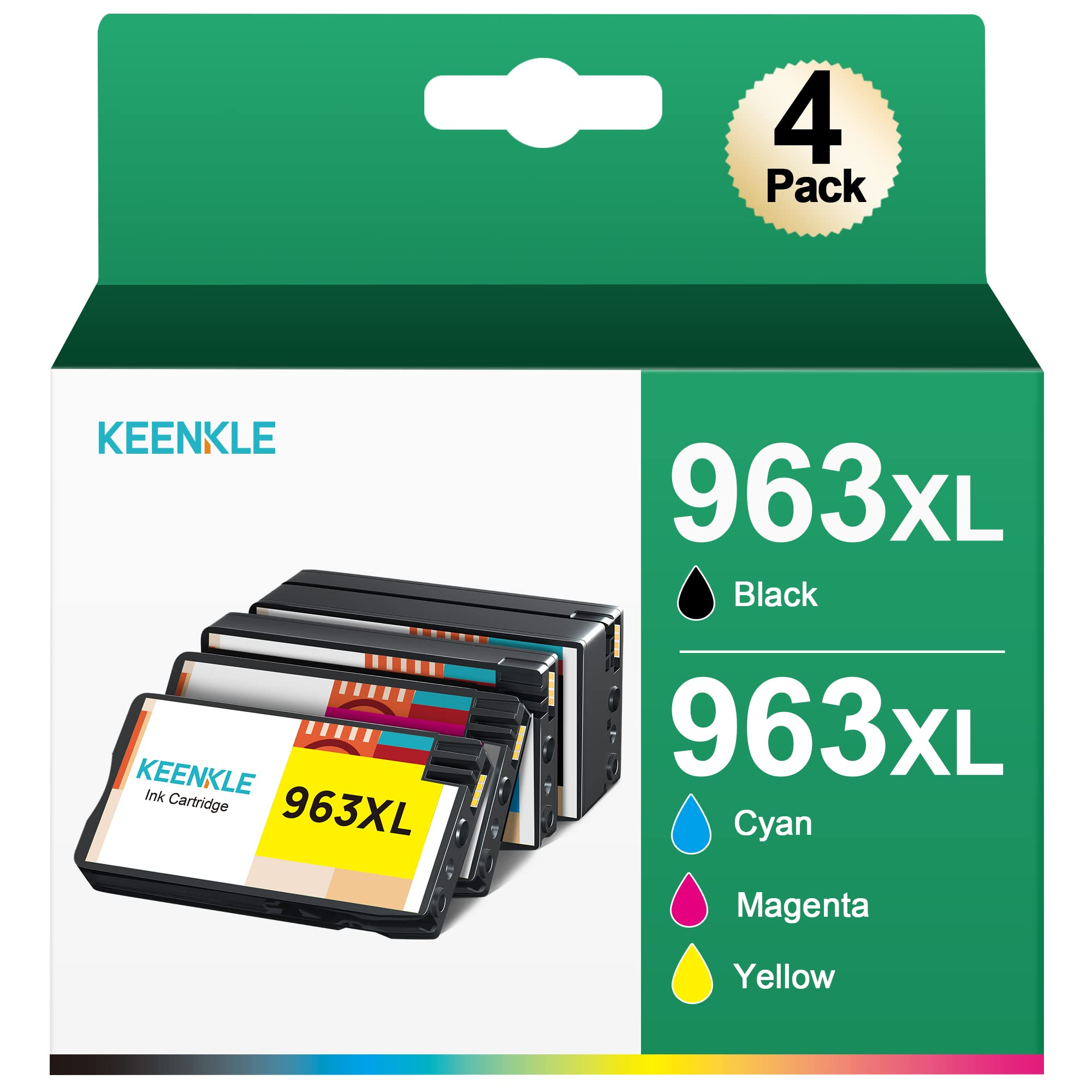 Keenkle 963 963XL - 4 Cartucce Inchiostro Compatibili HP