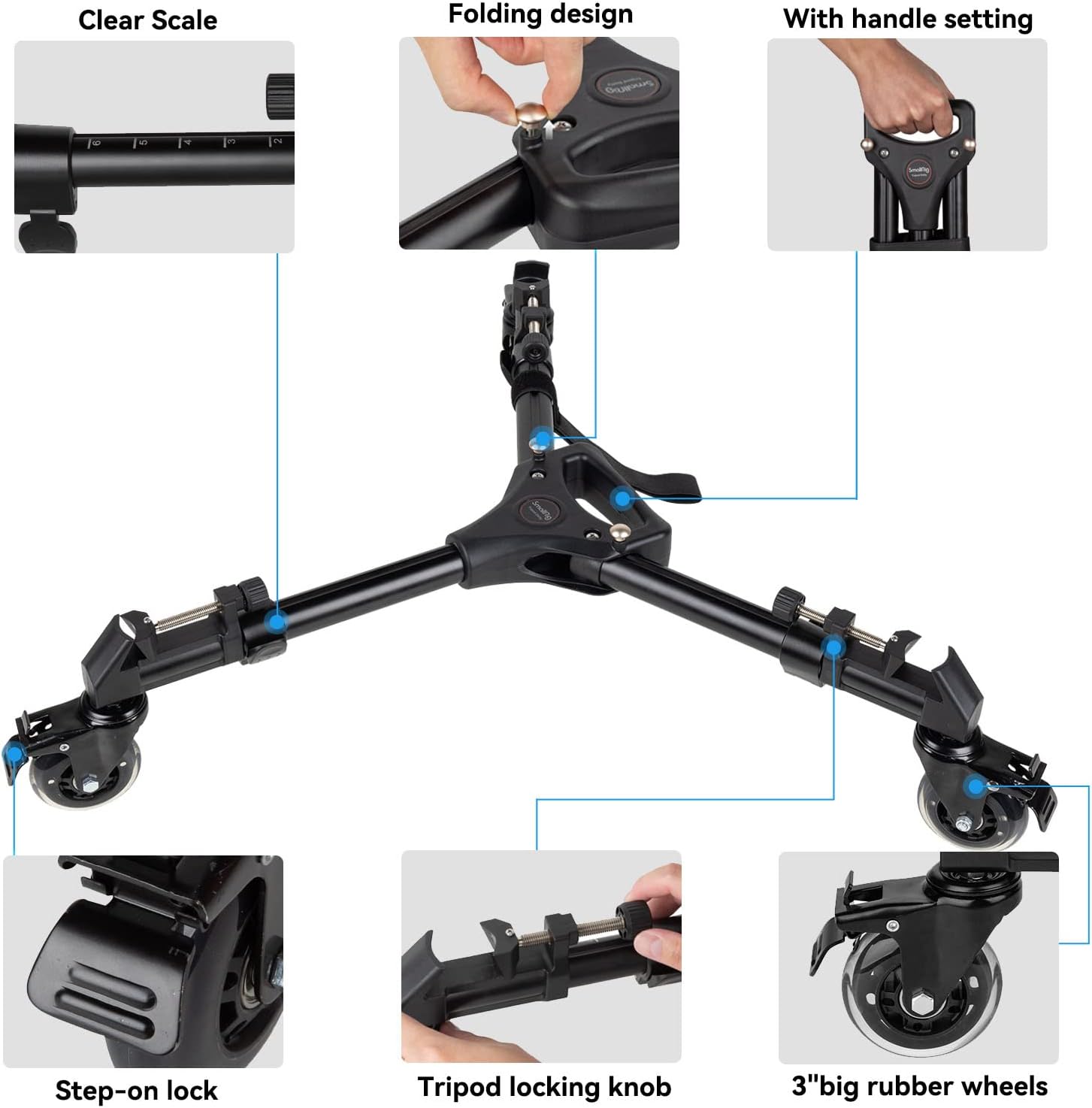 SMALLRIG Universal Tripod Dolly 15kg - immagine 2