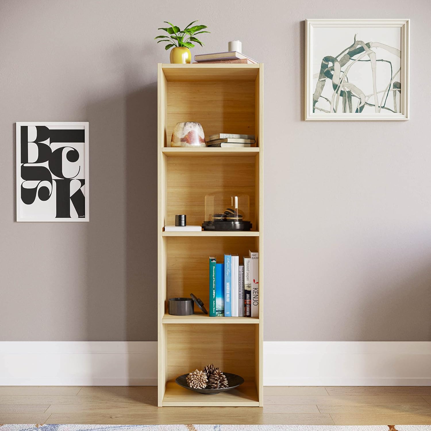 Vida Designs Oxford Cube Libreria, Legno ingegnerizzato, Quercia, 4 Ripiani - immagine 2