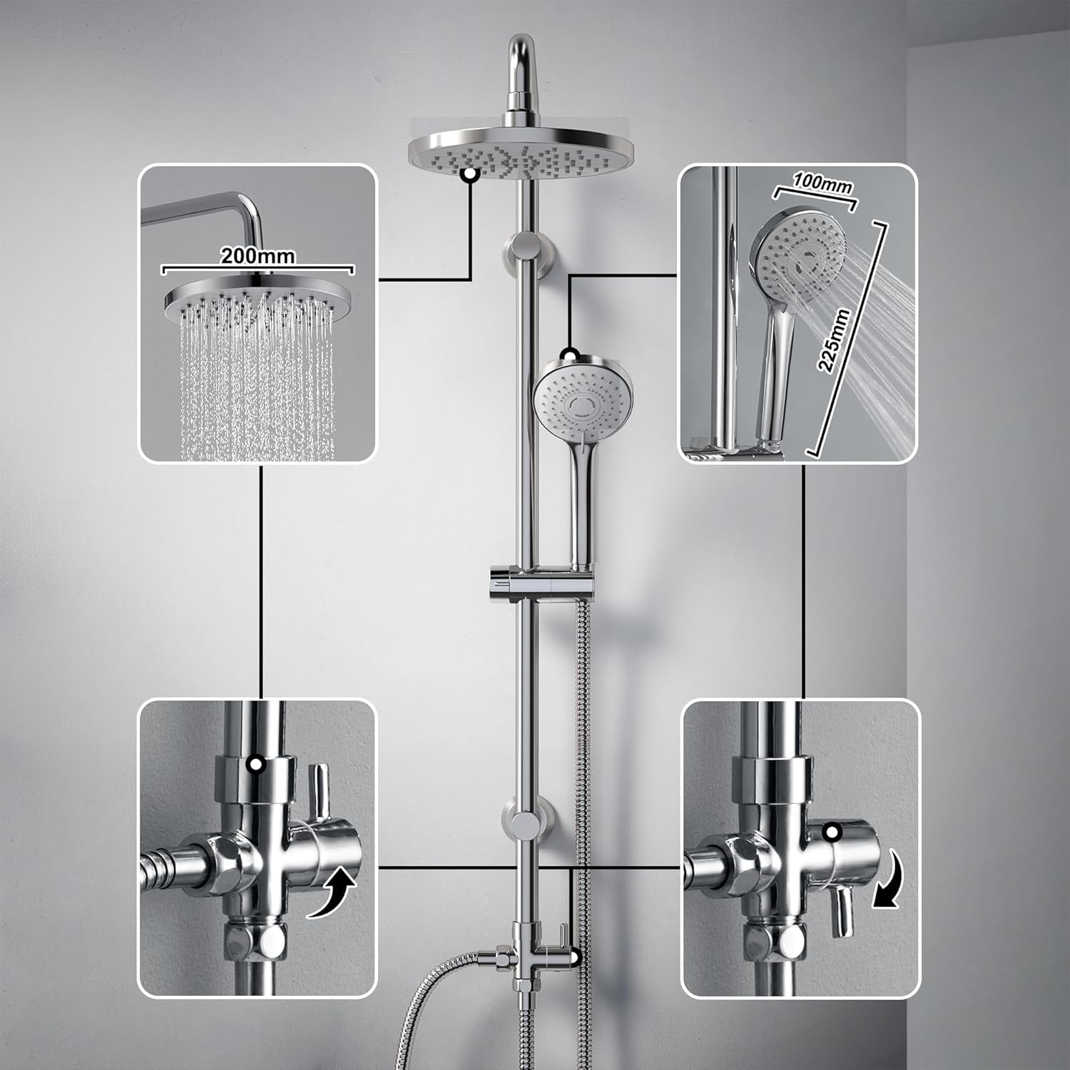 Görbach Colonna Doccia Acciaio Inox D20cm - immagine 2