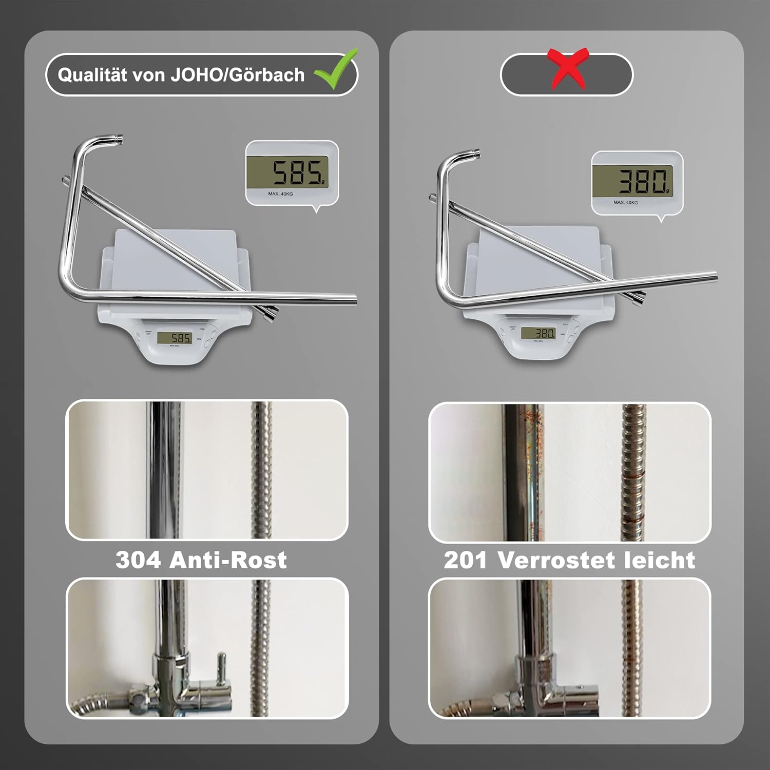 Görbach Colonna Doccia Acciaio Inox D20cm - immagine 4