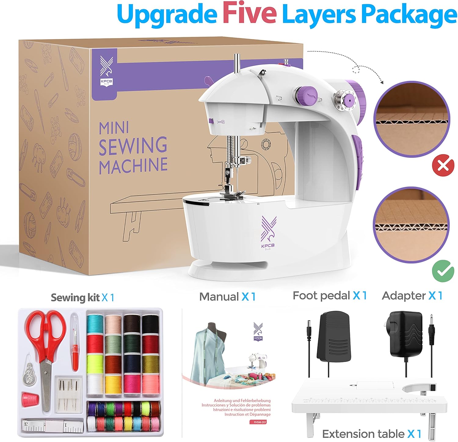 Kpcb Tech Mini Macchina da Cucire Portatile - immagine 3