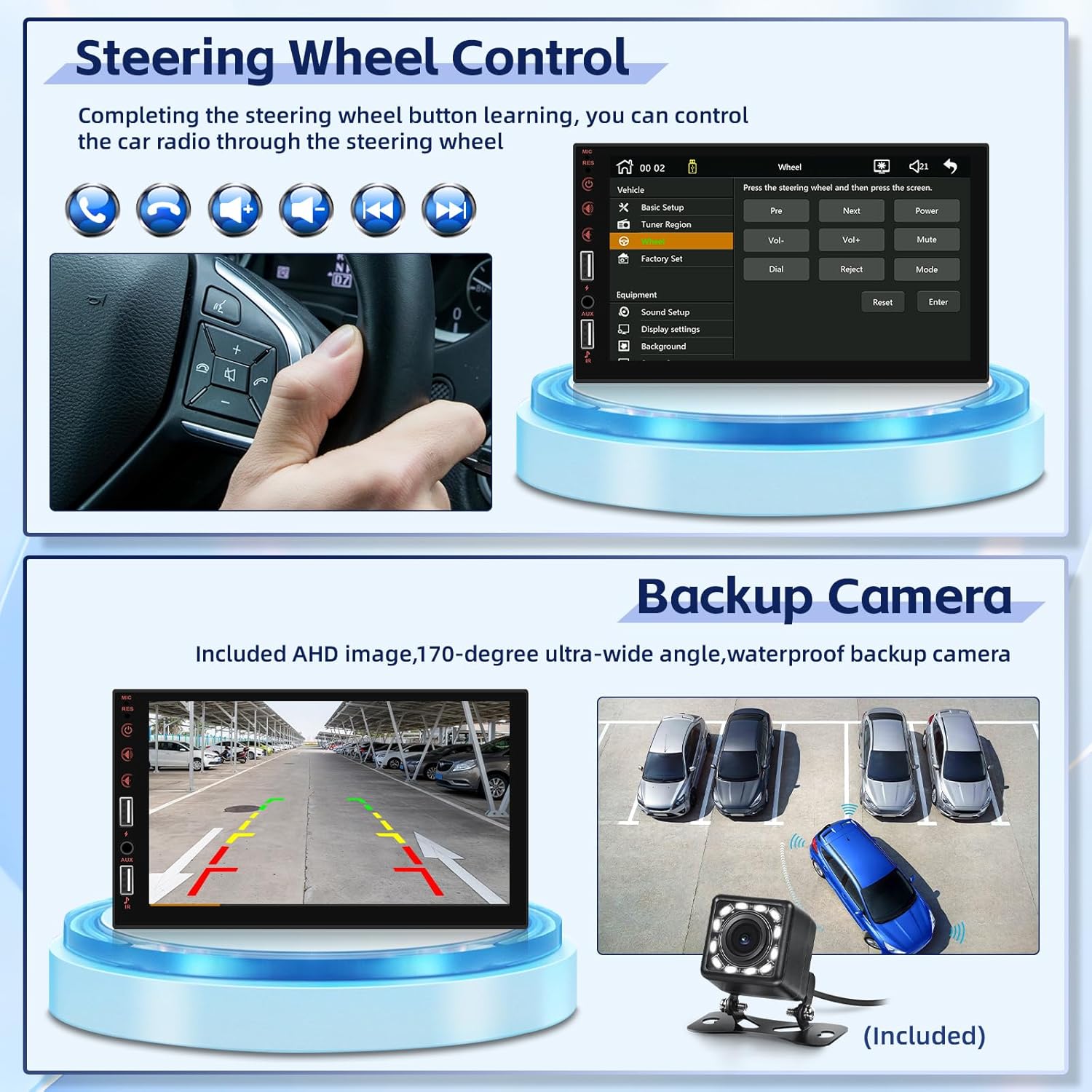 Fuluku Autoradio 1 Din con Carplay Android Auto Wireless - immagine 4