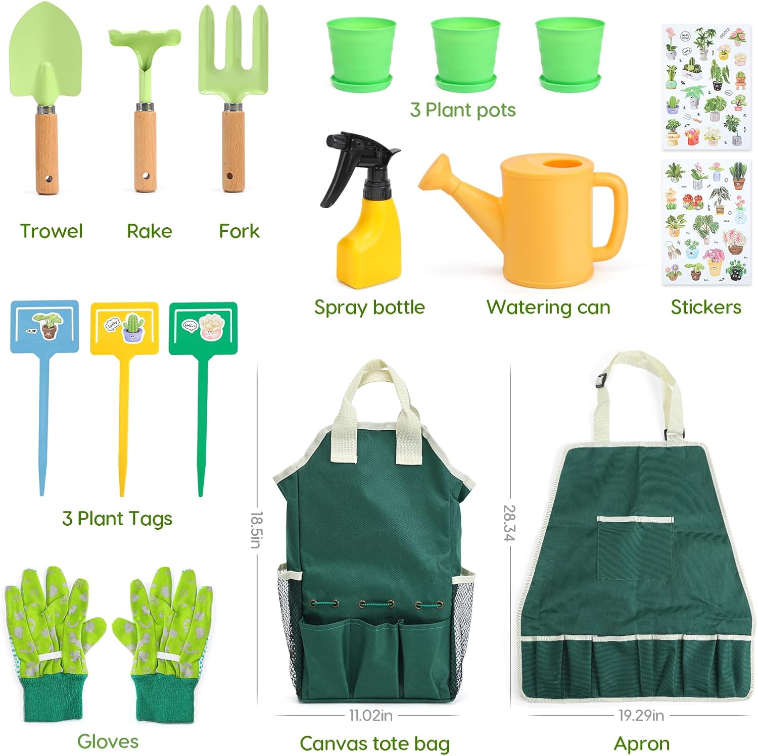 Set Attrezzi da Giardinaggio per Bambini - 20 Pezzi - immagine 6