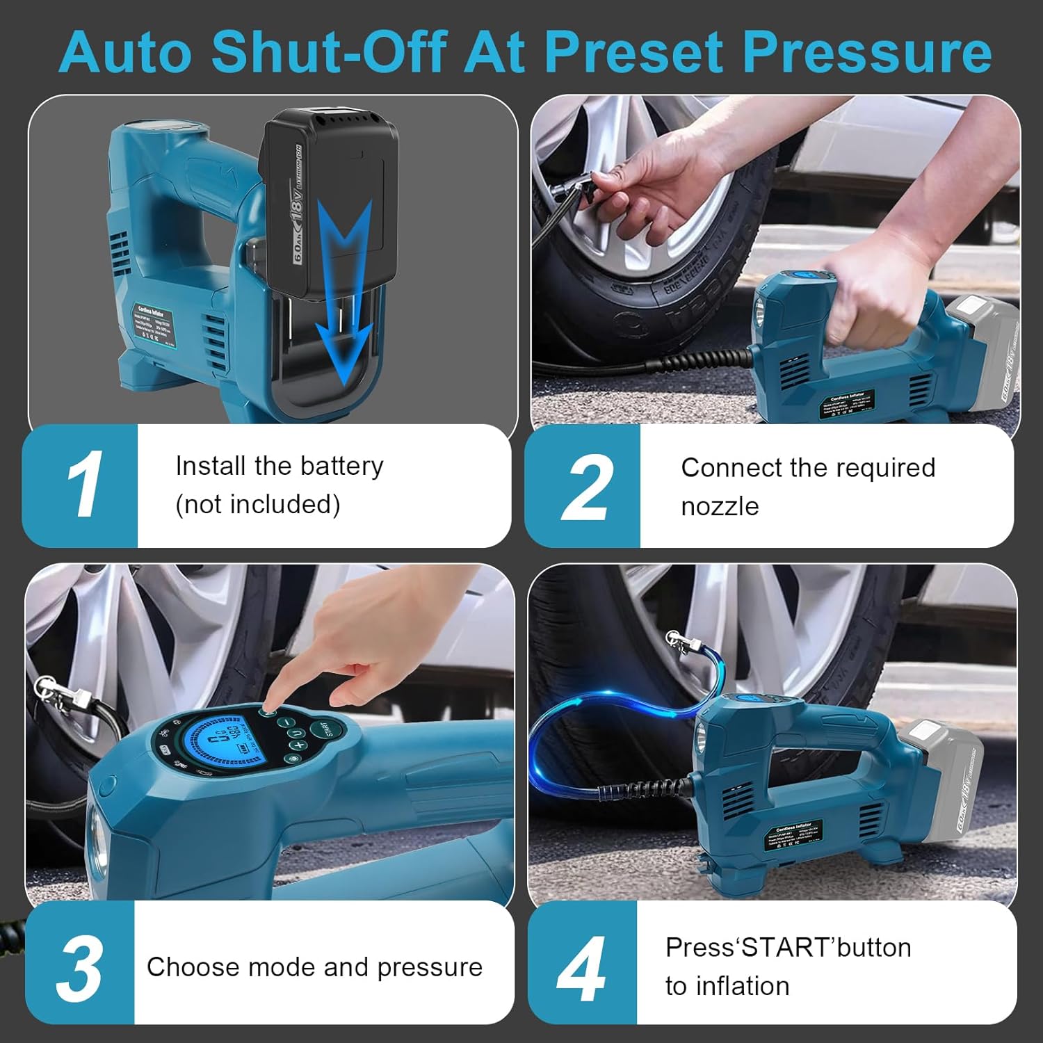 QUPERR Compressore d'Aria Portatile 10,3 bar - immagine 6