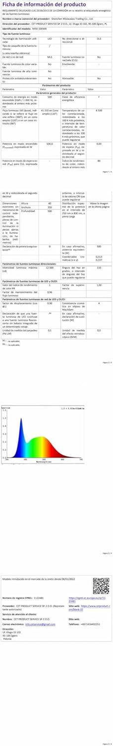 Treoir Faretto LED da Esterno 500W 3500K - immagine 8