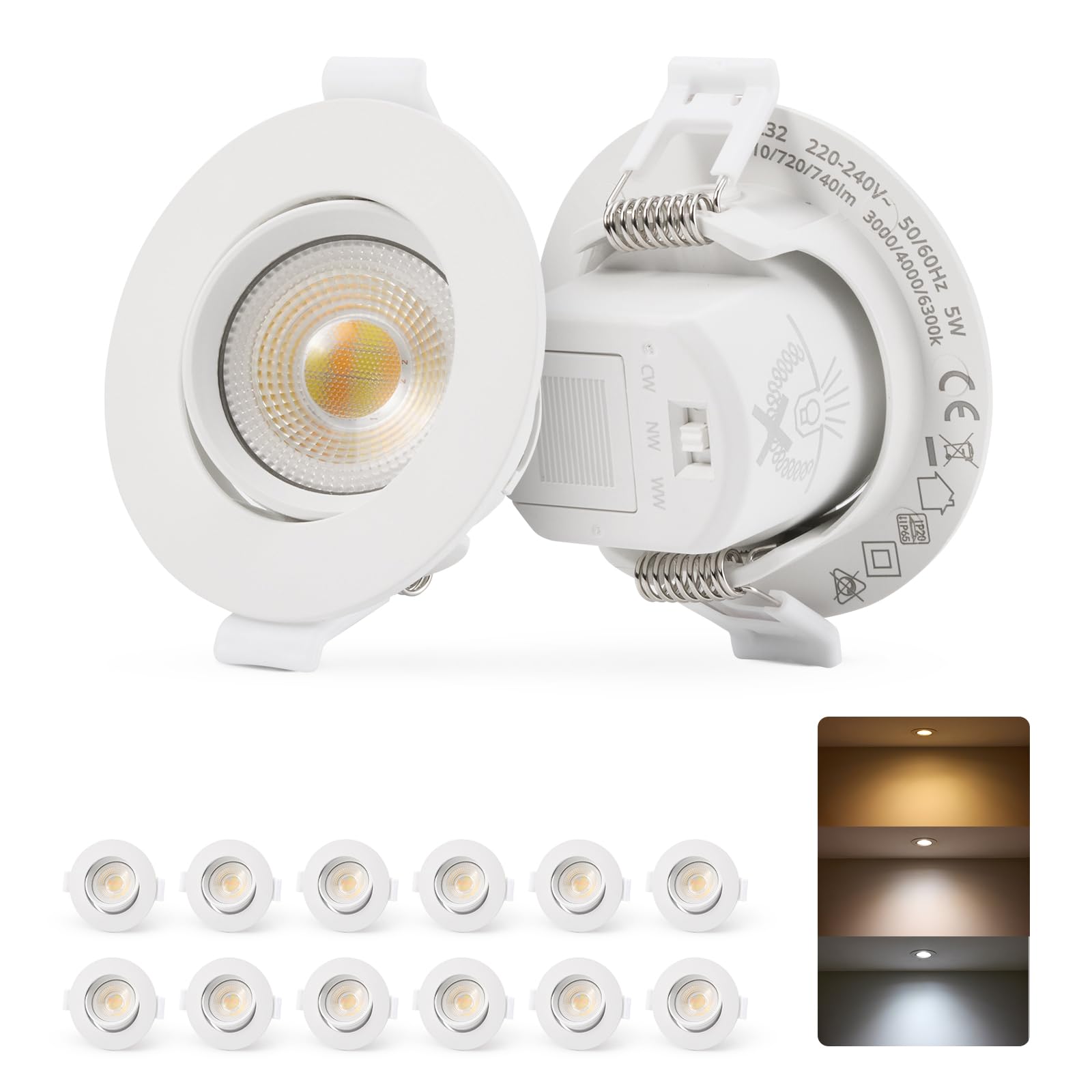 Bojim IP65 Faretti LED da Incasso 5W 710LM