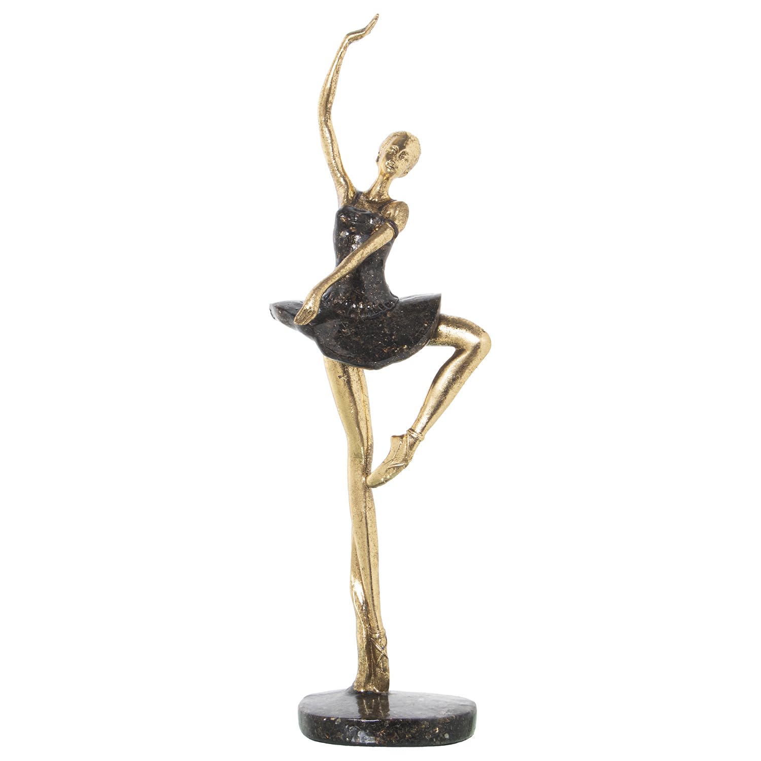 FIGURA RESINA BAILARINA DORADA 14X12X43CM