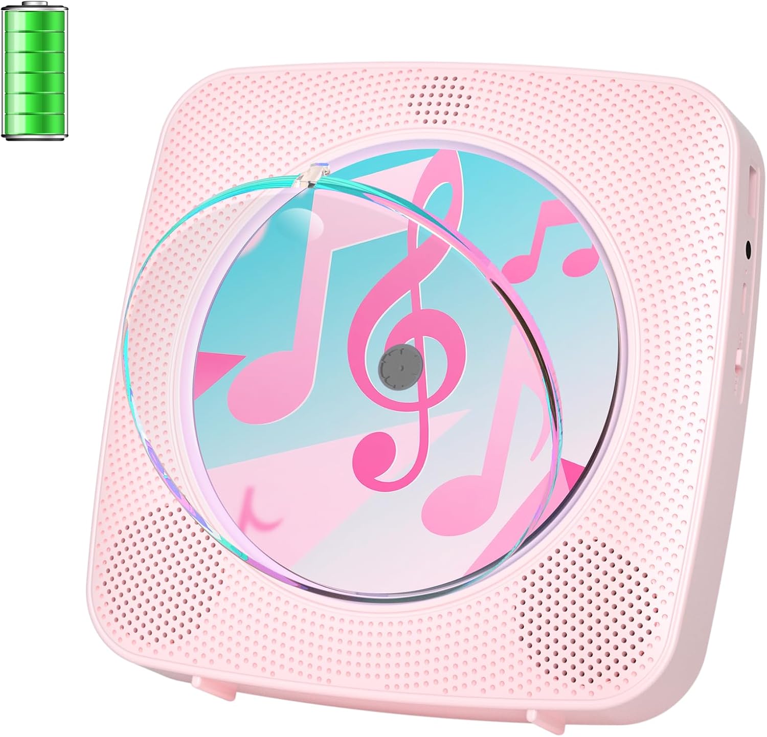 Kegaudio Lettore CD Portatile Bluetooth con Altoparlante, Rosa - immagine 1