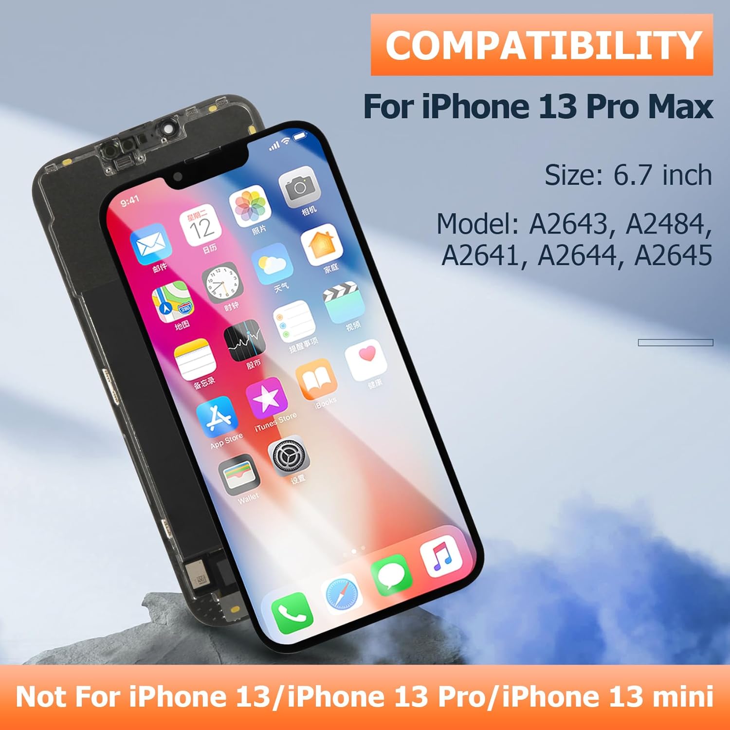 AGCUT Display LCD OLED per iPhone 13 Pro Max 6,7" - immagine 2