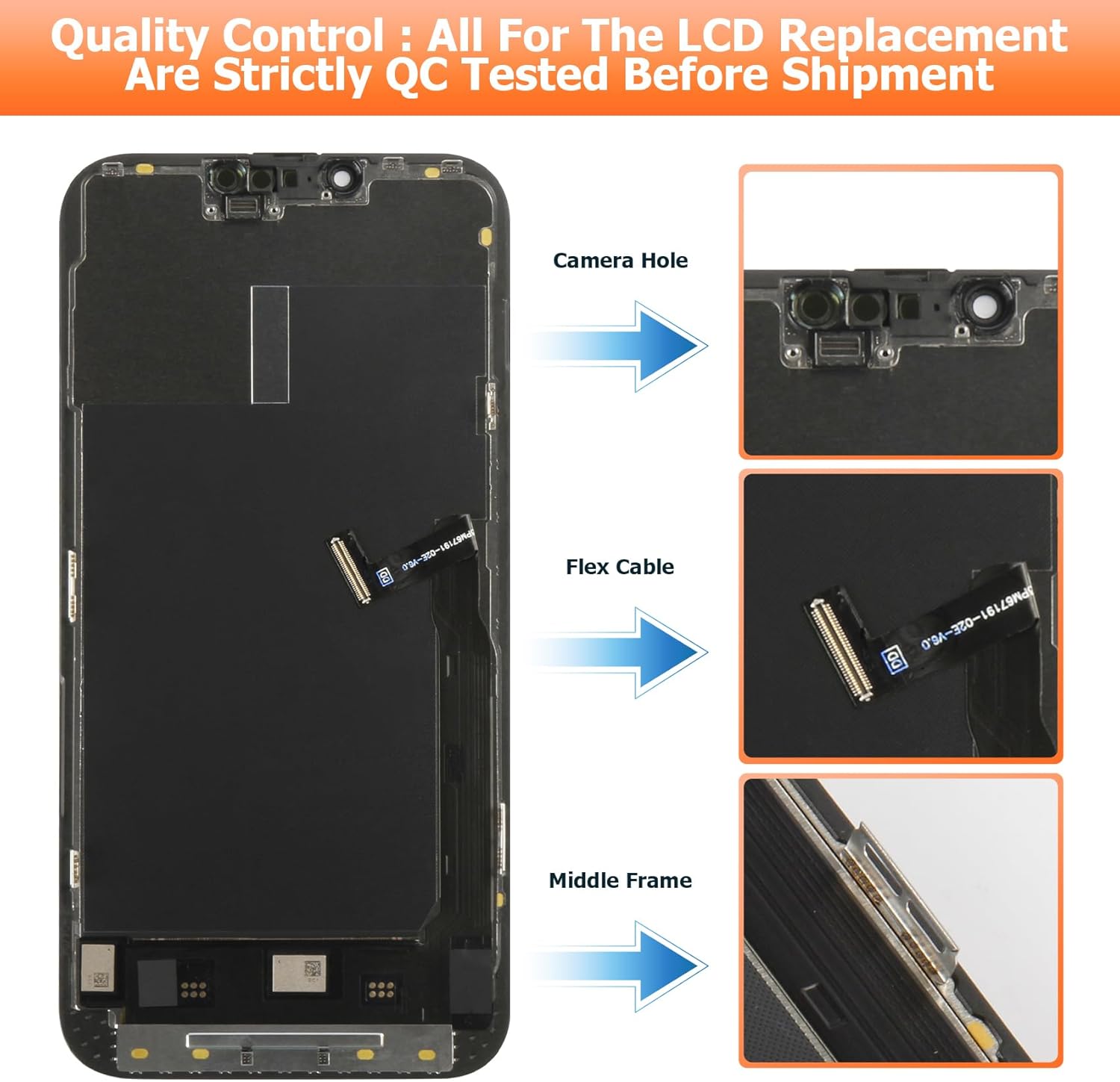 AGCUT Display LCD OLED per iPhone 13 Pro Max 6,7" - immagine 3