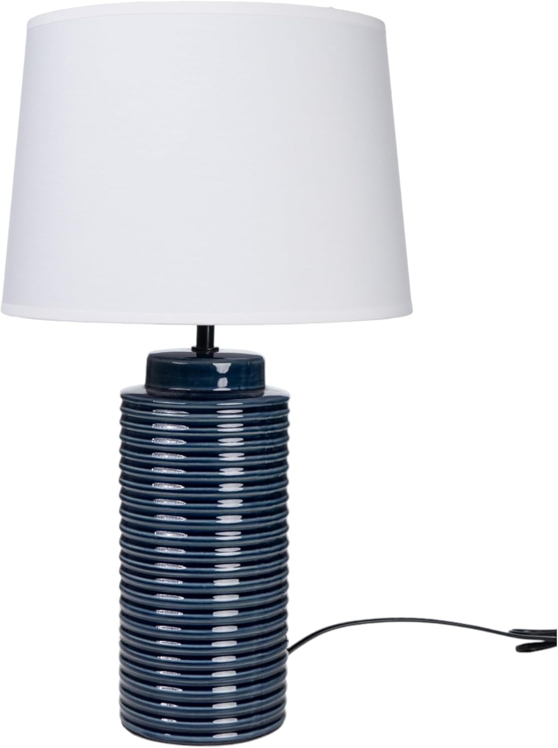 LAMPARA CERAMICA AZUL COBALTO C/PANTALLA