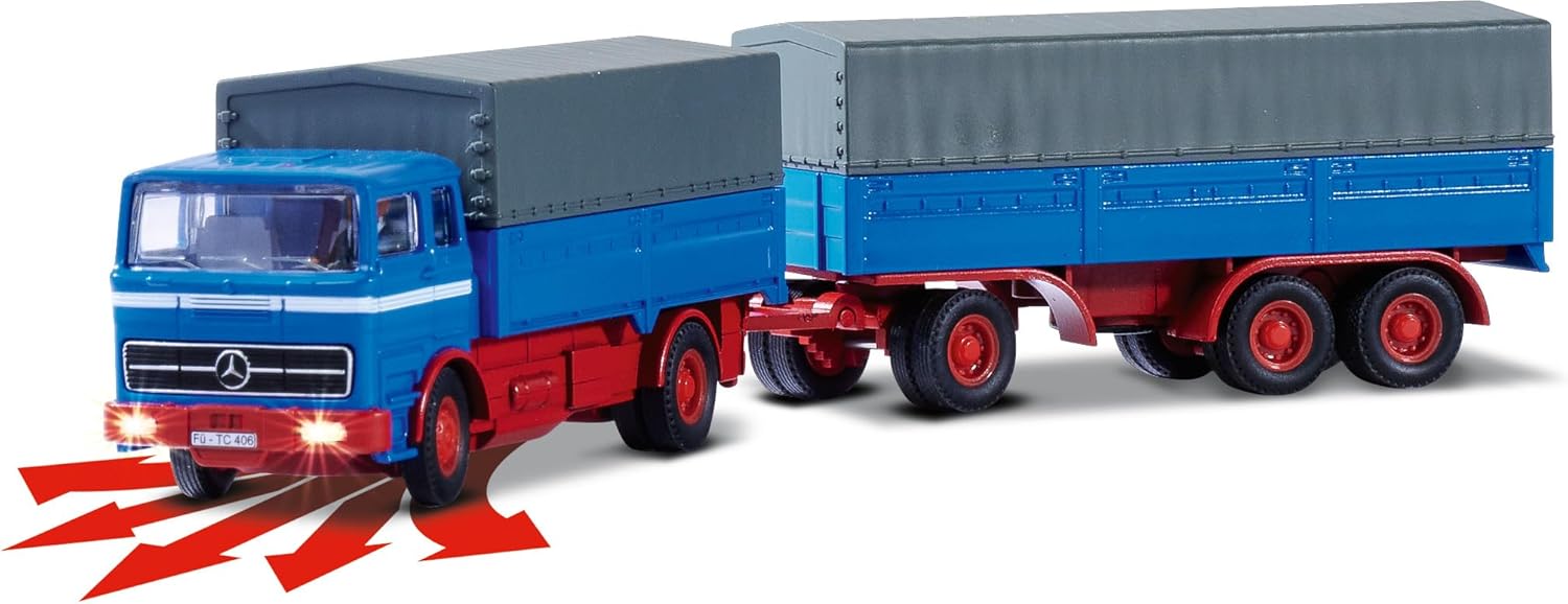 CARSON Telone 1:87 MB 1620 con Rimorchio, Blu 100% RTR - immagine 5