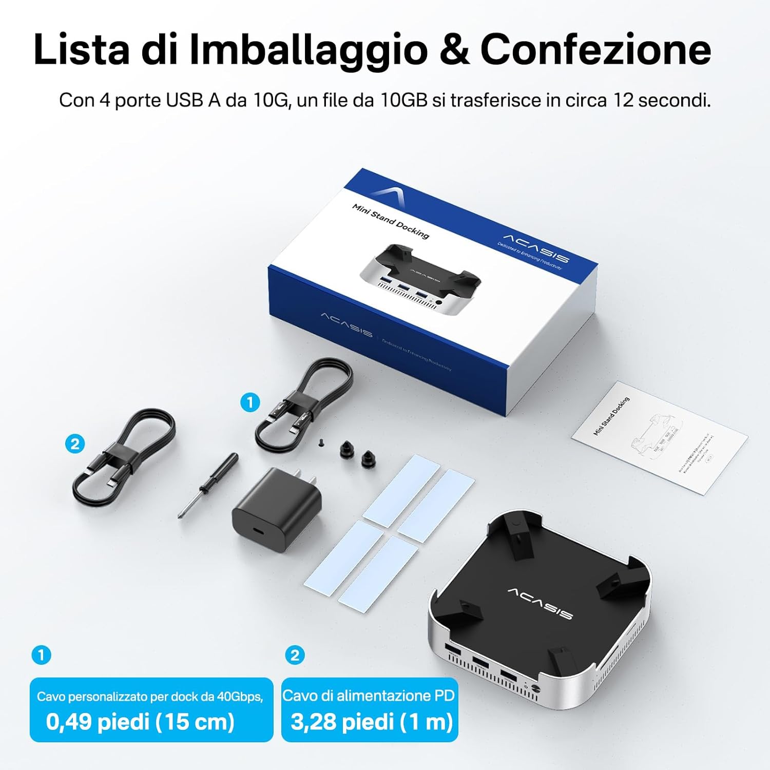Acasis Mac mini M4 Dock & Stand con Doppio Bay NVMe SSD - immagine 8