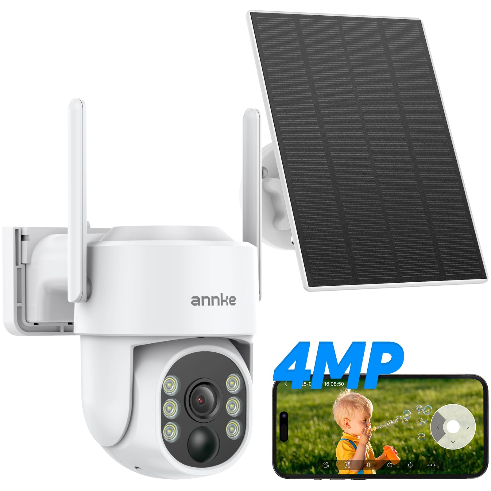 Annke 4MP Telecamera Wi-Fi Esterno Solare 360°